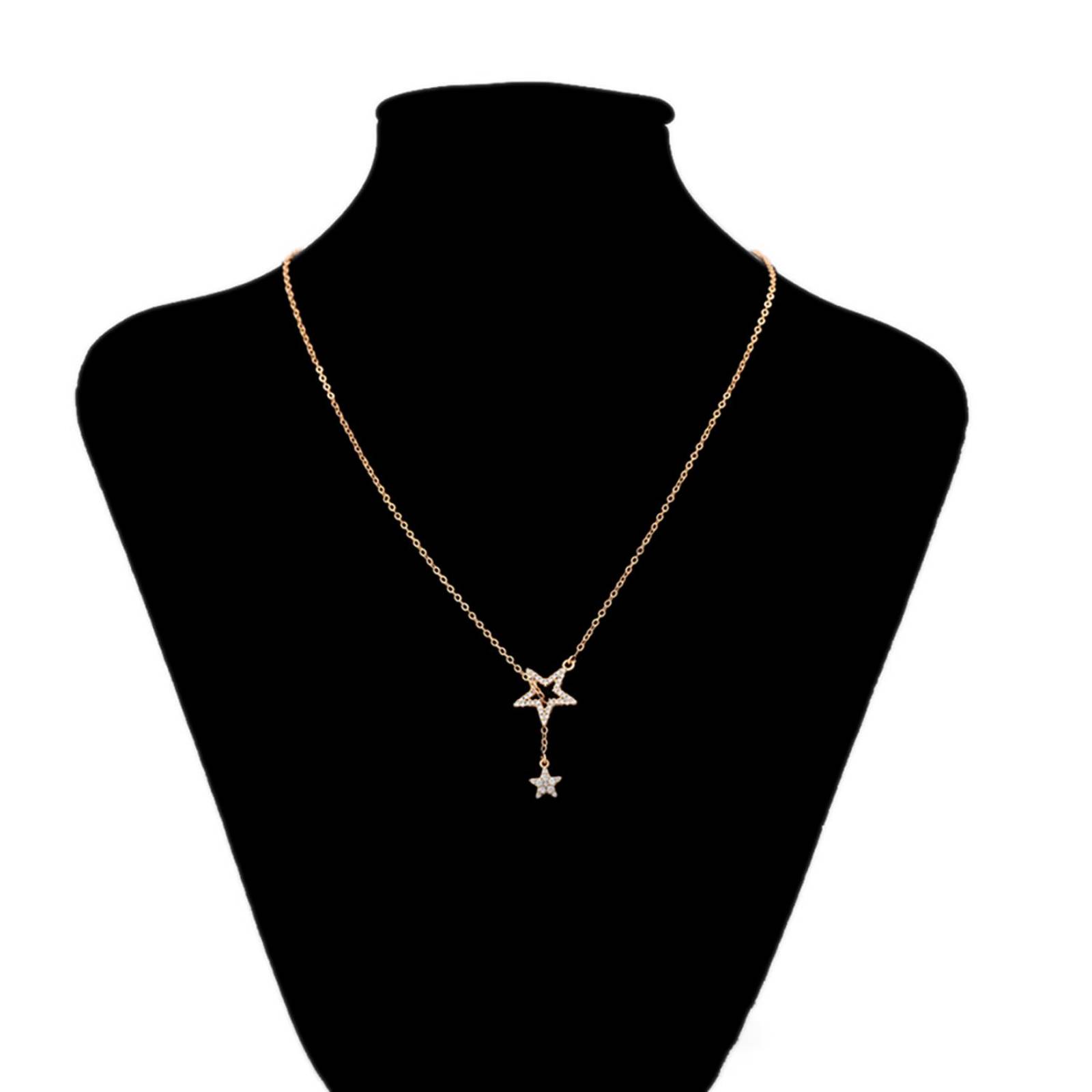 CRISTAL AMOR Collar Estrellas Mujer Oro 18K Laminado Cristales Austriacos 