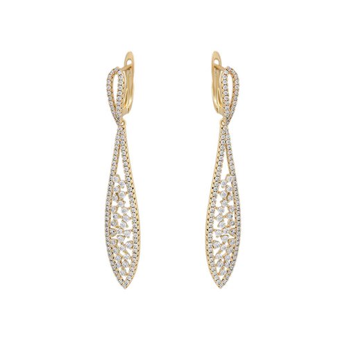 Aretes largos de perlas de cristal de oro de 14 quilates para mujer,  delicados aretes largos de cristal de lágrima de agua dulce, regalo de  joyería de