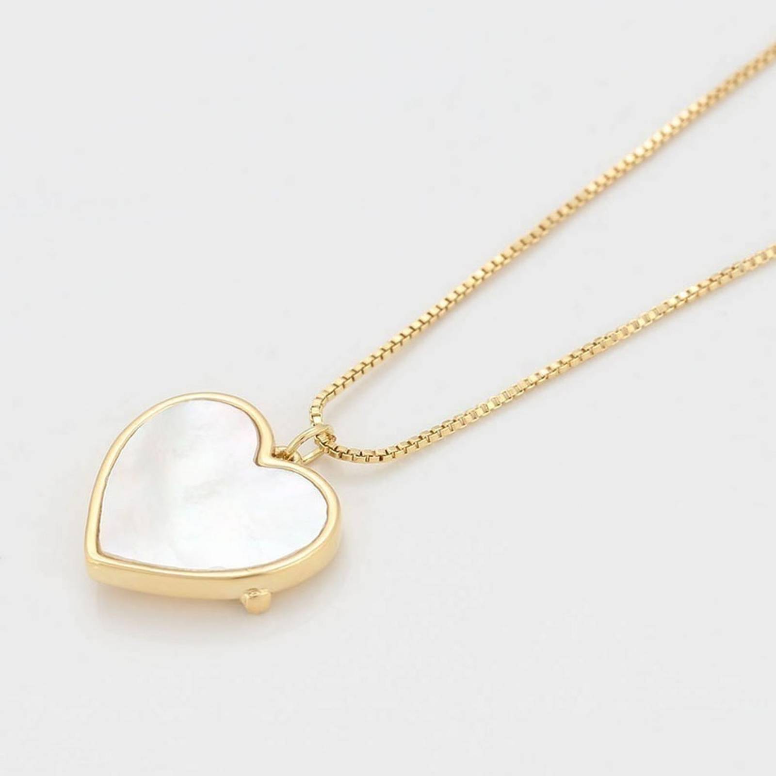 CRISTAL AMOR - Collar Corazon Frecuencia Perla Y Cristal Oro Laminado 