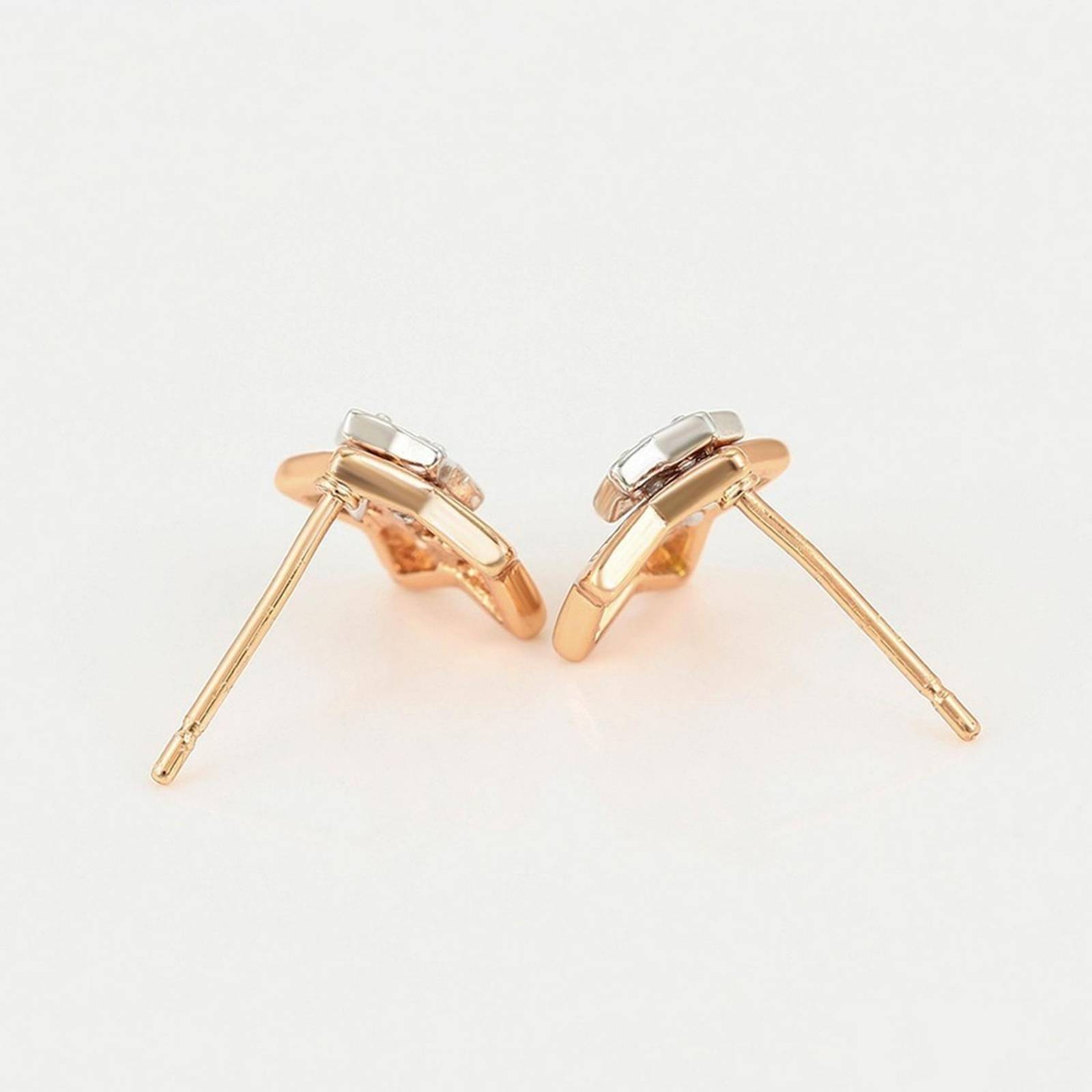 CRISTAL AMOR - Aretes Broqueles Estrella Cristales para Niña Oro 18k Laminado