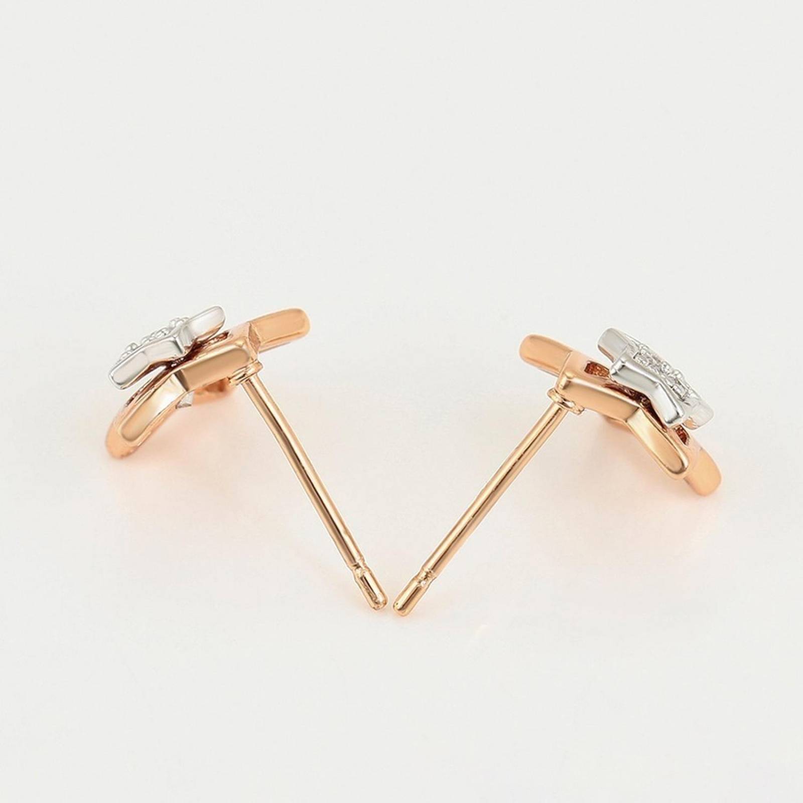 CRISTAL AMOR - Aretes Broqueles Estrella Cristales para Niña Oro 18k Laminado