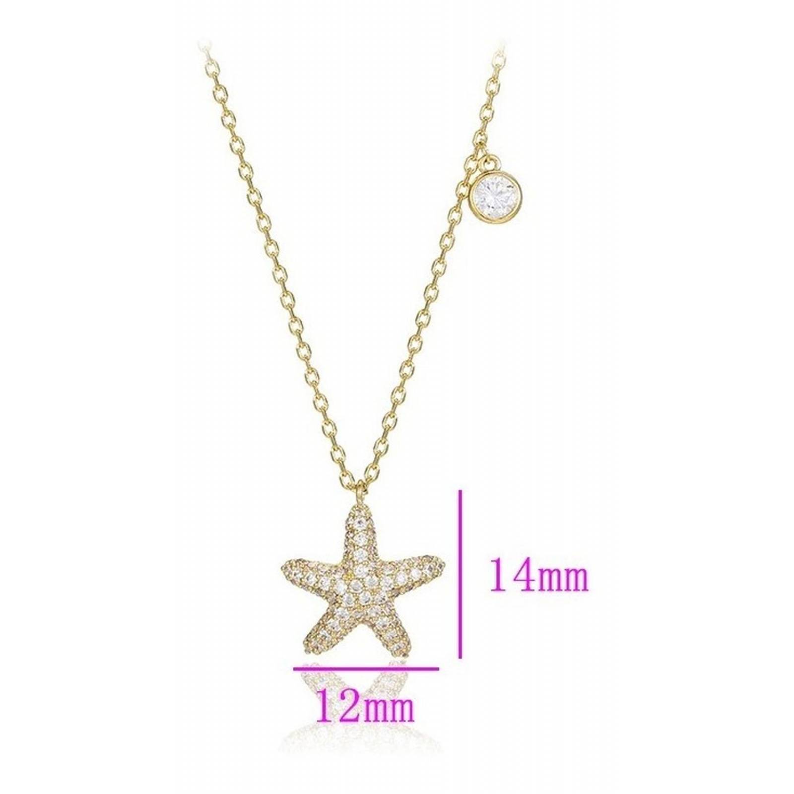 CRISTAL AMOR - Collar Dije Estrella De Mar Cristales Oro 14k Laminado 