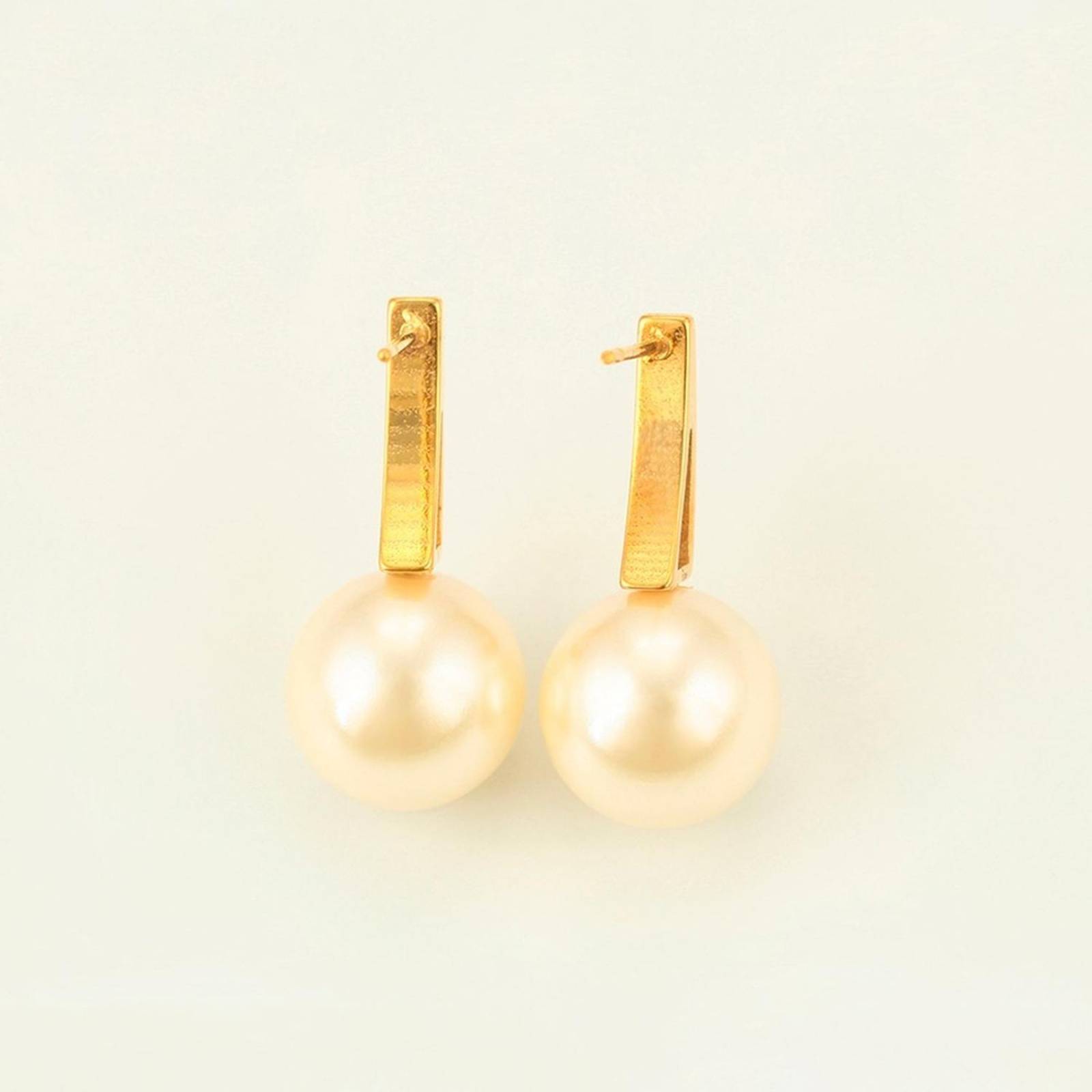 CRISTAL AMOR - Aretes Oro 24k Laminado C/perlas Y Cristal Tornasol 