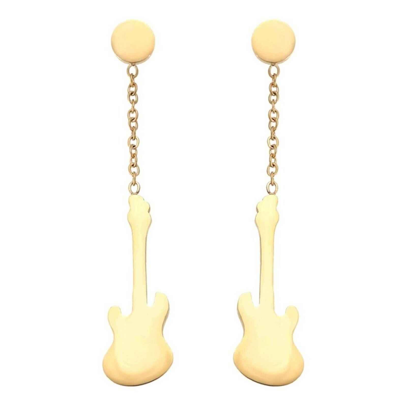 Aretes Pendientes Guitarra Eléctrica Oro 14k Laminado 
