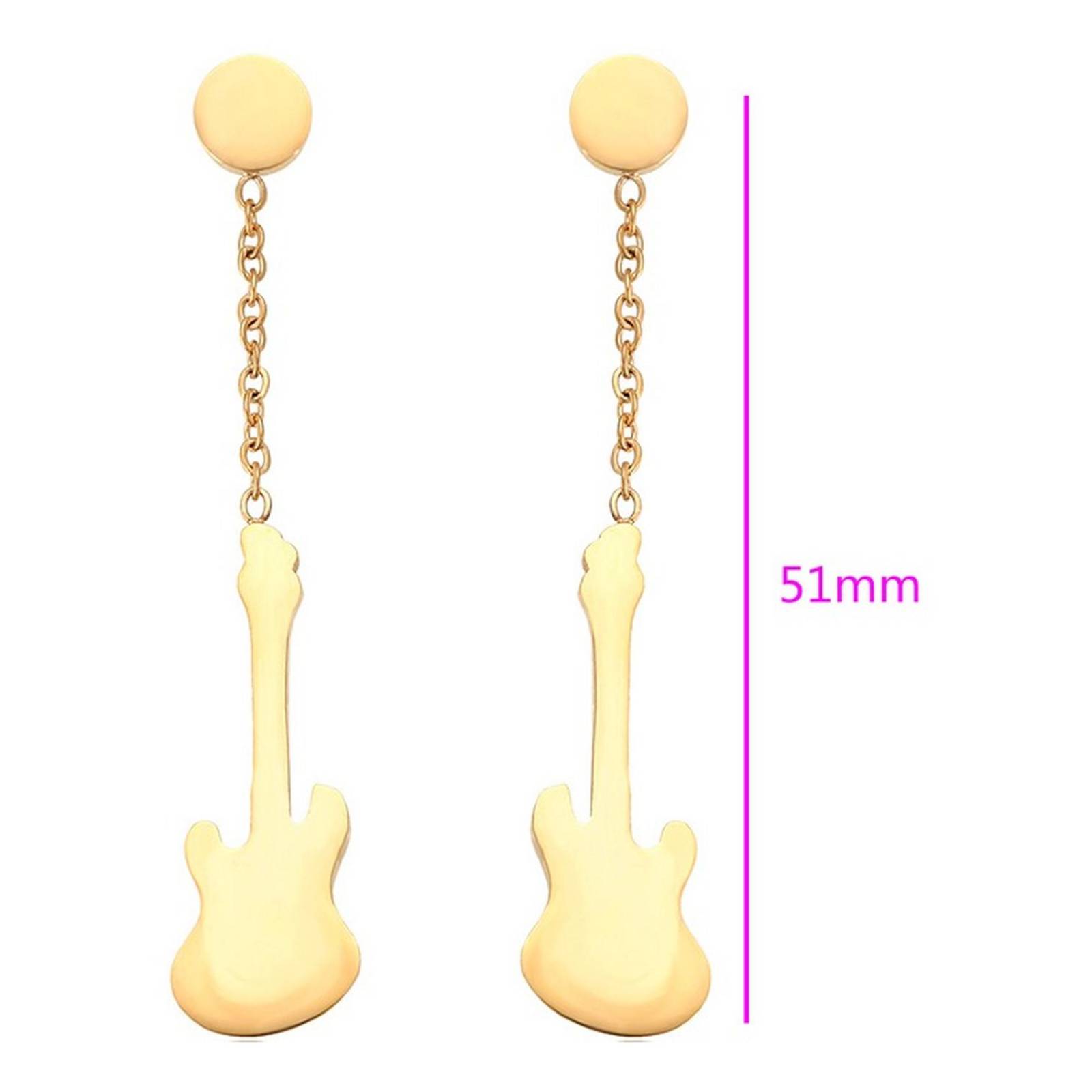Aretes Pendientes Guitarra Eléctrica Oro 14k Laminado 