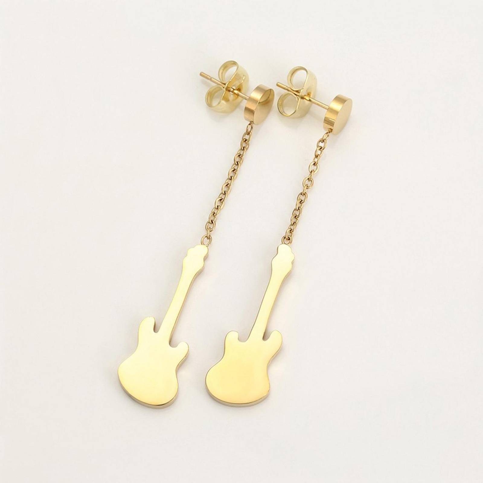 Aretes Pendientes Guitarra Eléctrica Oro 14k Laminado 