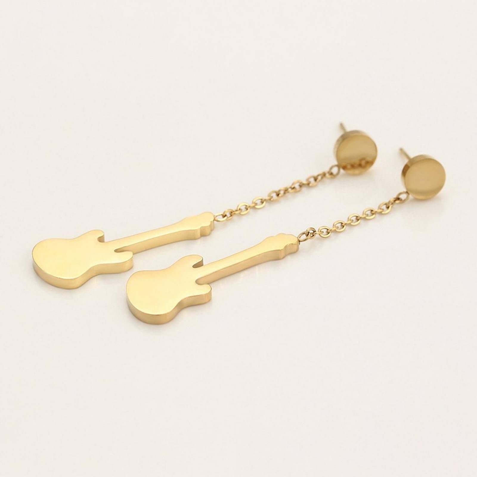 Aretes Pendientes Guitarra Eléctrica Oro 14k Laminado 