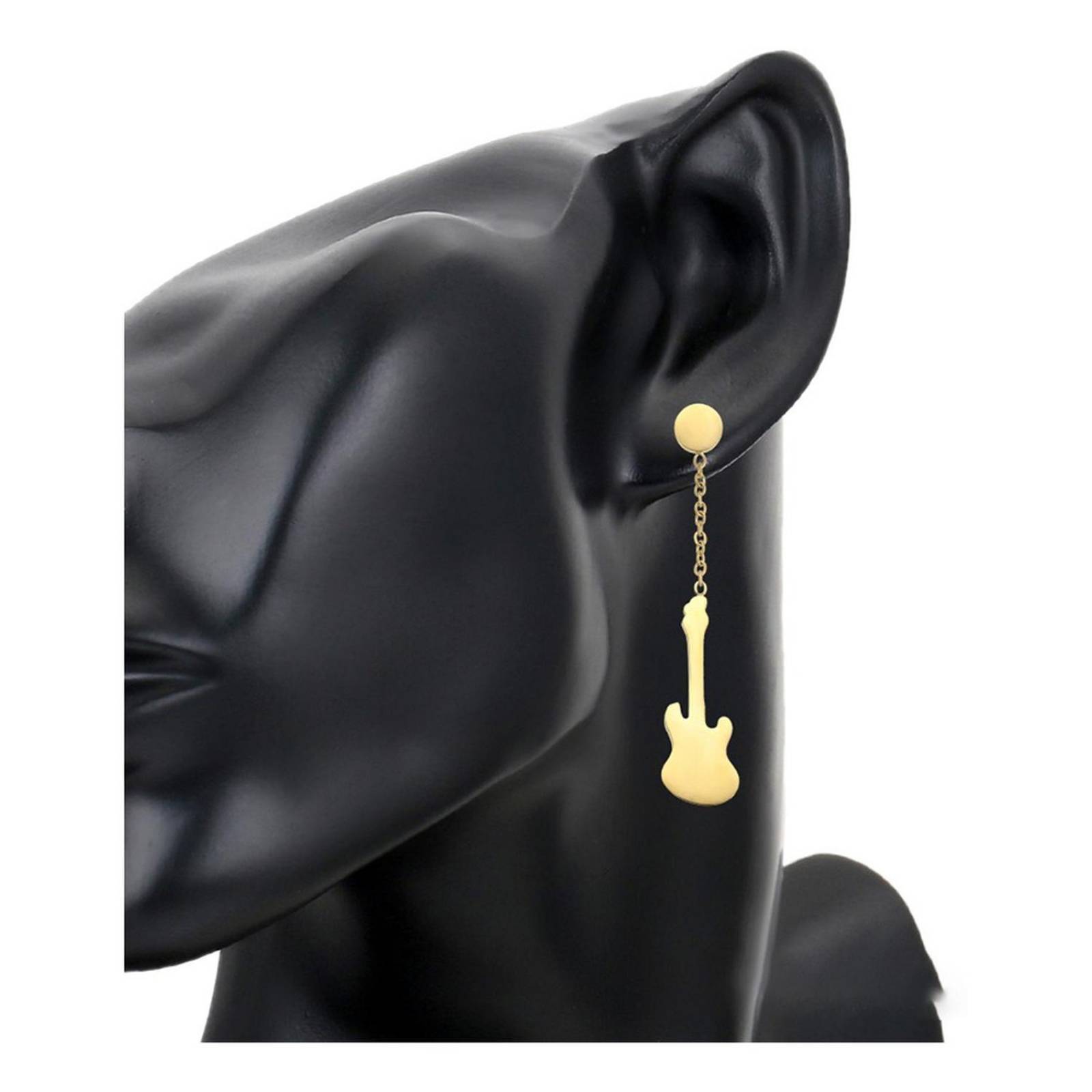 Aretes Pendientes Guitarra Eléctrica Oro 14k Laminado 