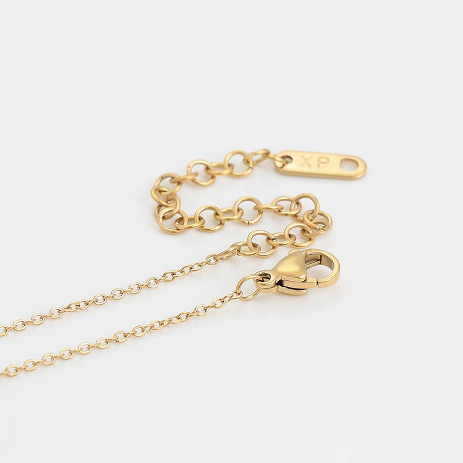 CRISTAL AMOR - Collar y Dije Resorte Barril Cristales Oro 14K Laminado Dorado