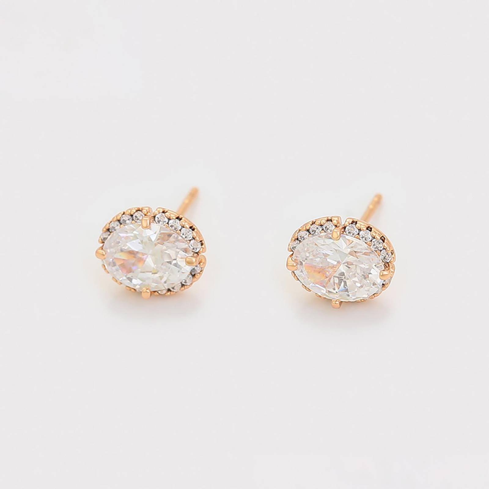 CRISTAL AMOR - Elegante Set Collar y Aretes Dama Con Cristales Oro 14K Laminado Dorado