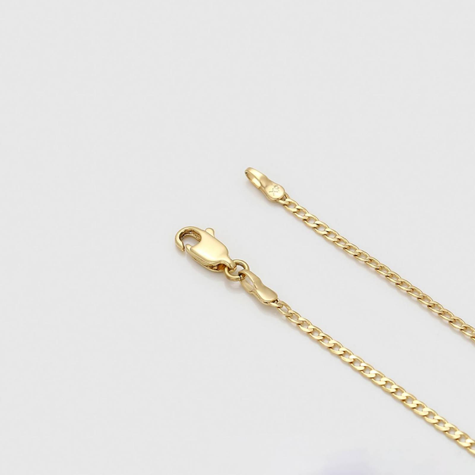 CRISTAL AMOR - Cadena Unisex Tejido Ingles 1 x 1 50 cm 2 mm Oro 14K Laminado Dorado