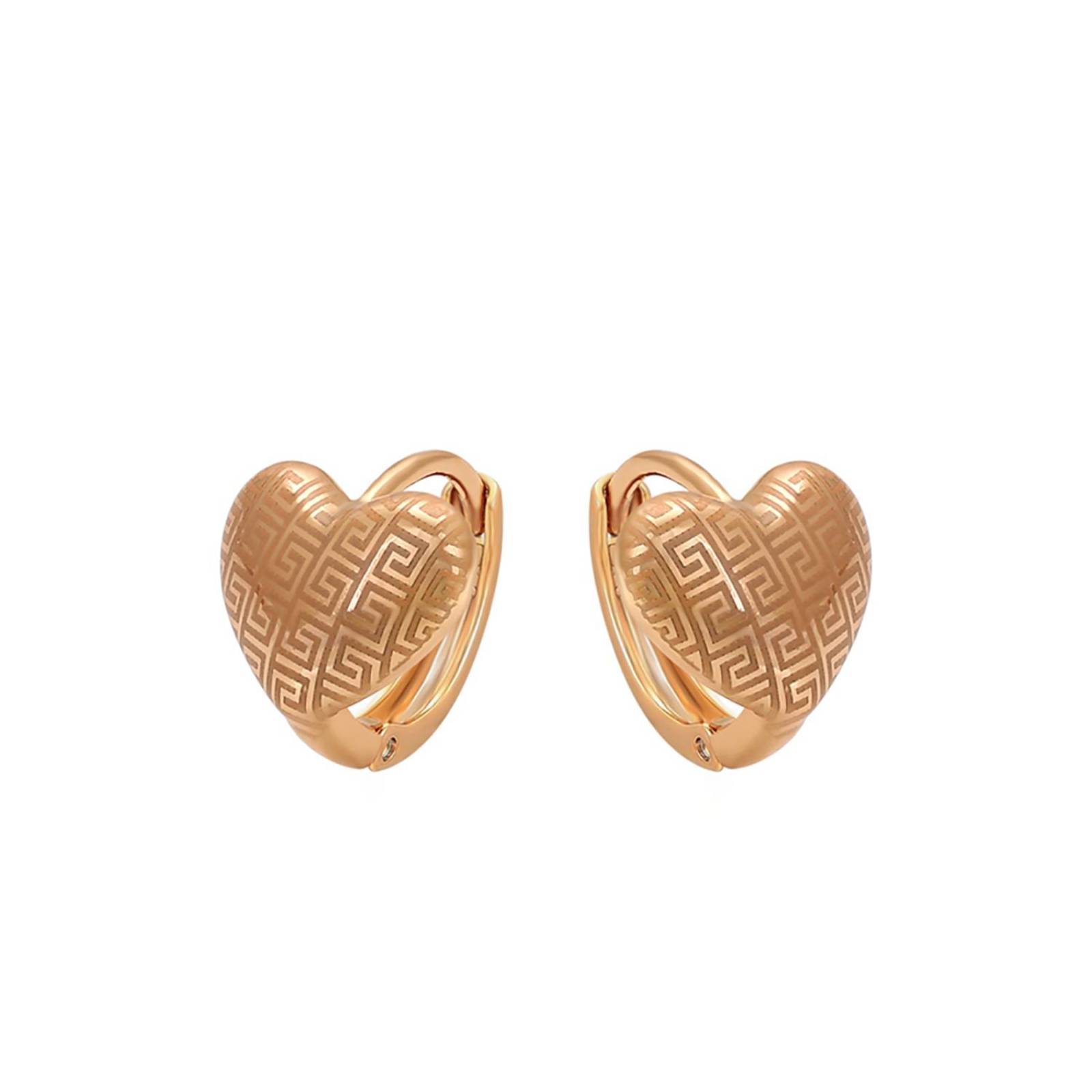 CRISTAL AMOR - Aretes Arracadas Corazón Para Dama o Niña Oro 18K Laminado Dorado