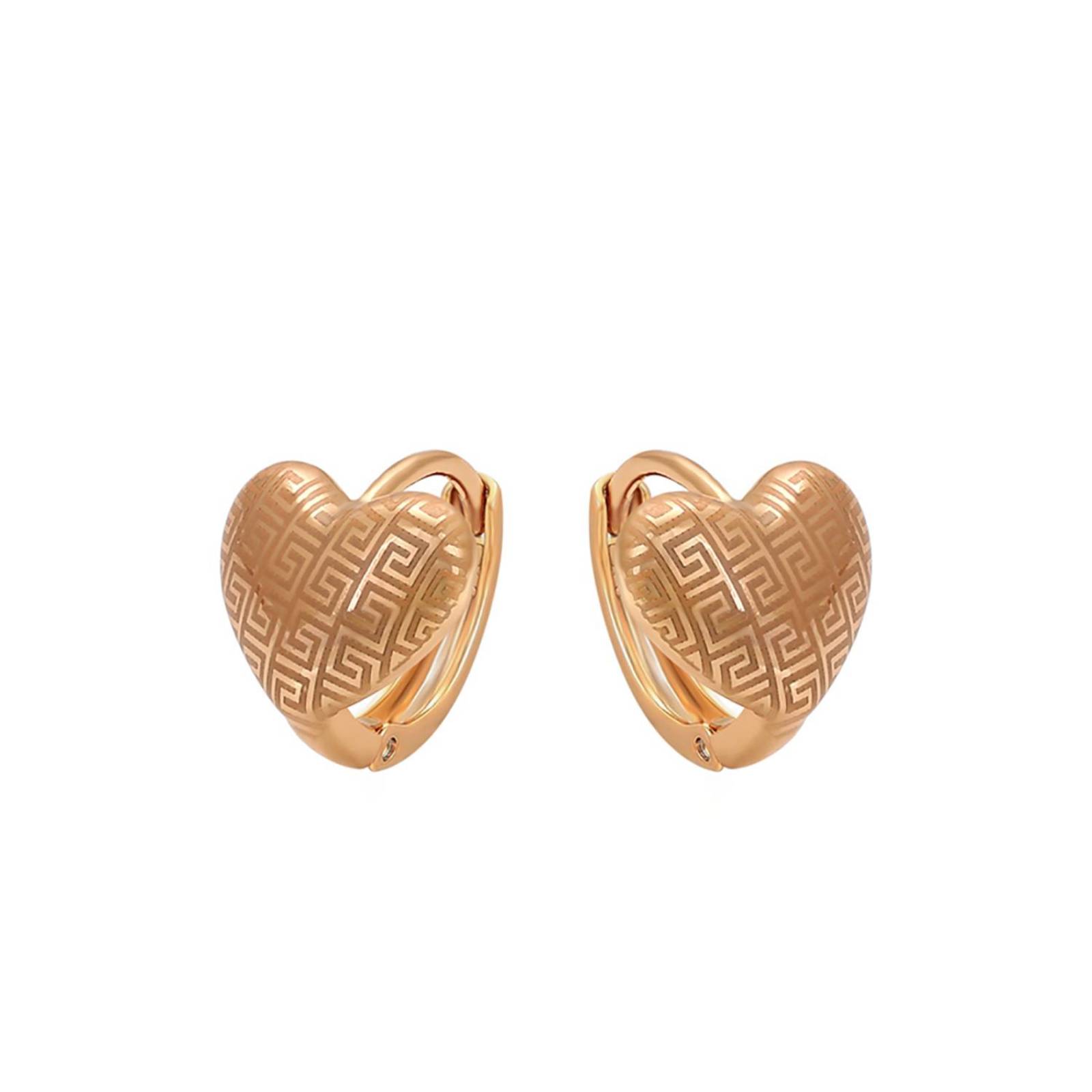 CRISTAL AMOR - Aretes Arracadas Corazón Para Dama o Niña Oro 18K Laminado Dorado