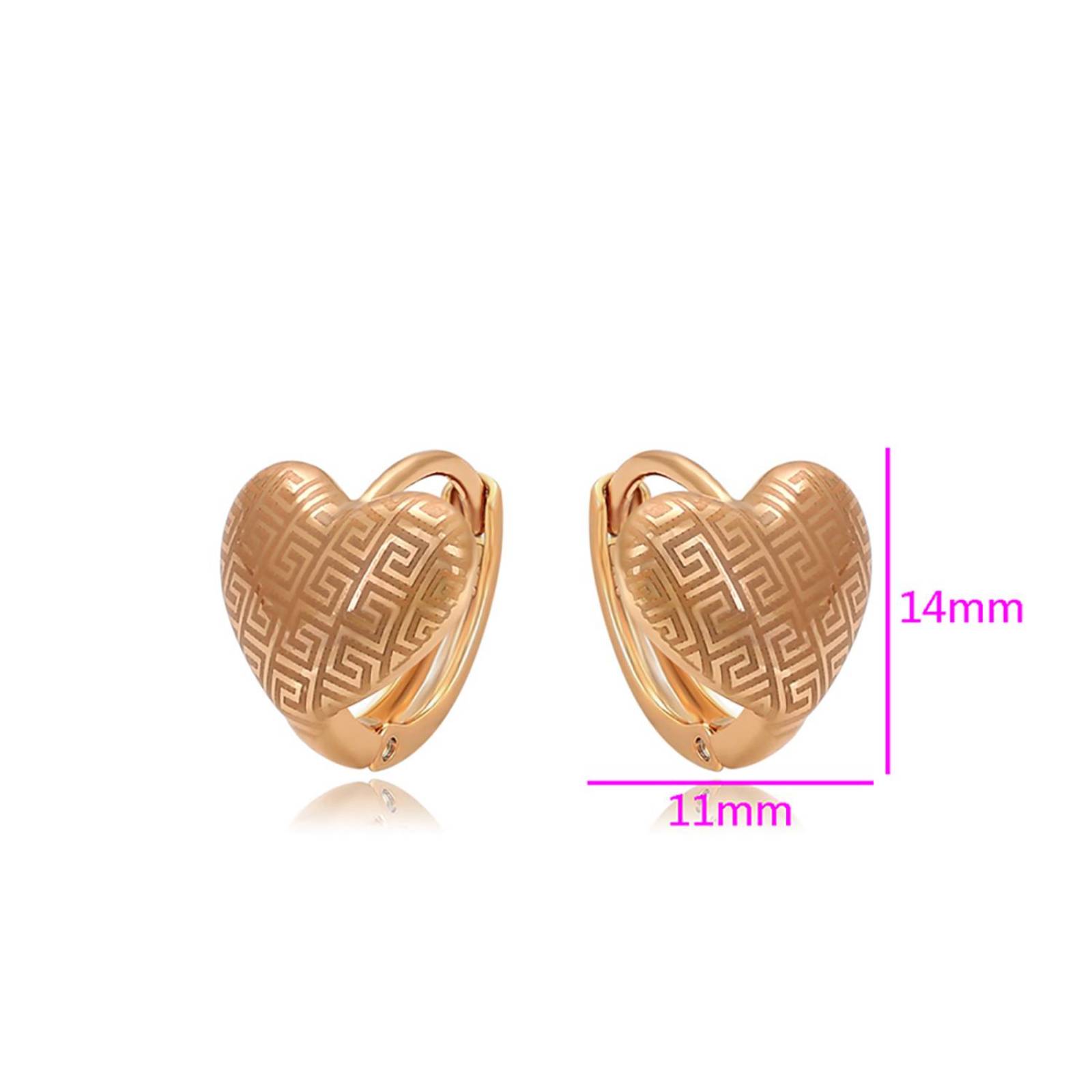 CRISTAL AMOR - Aretes Arracadas Corazón Para Dama o Niña Oro 18K Laminado Dorado