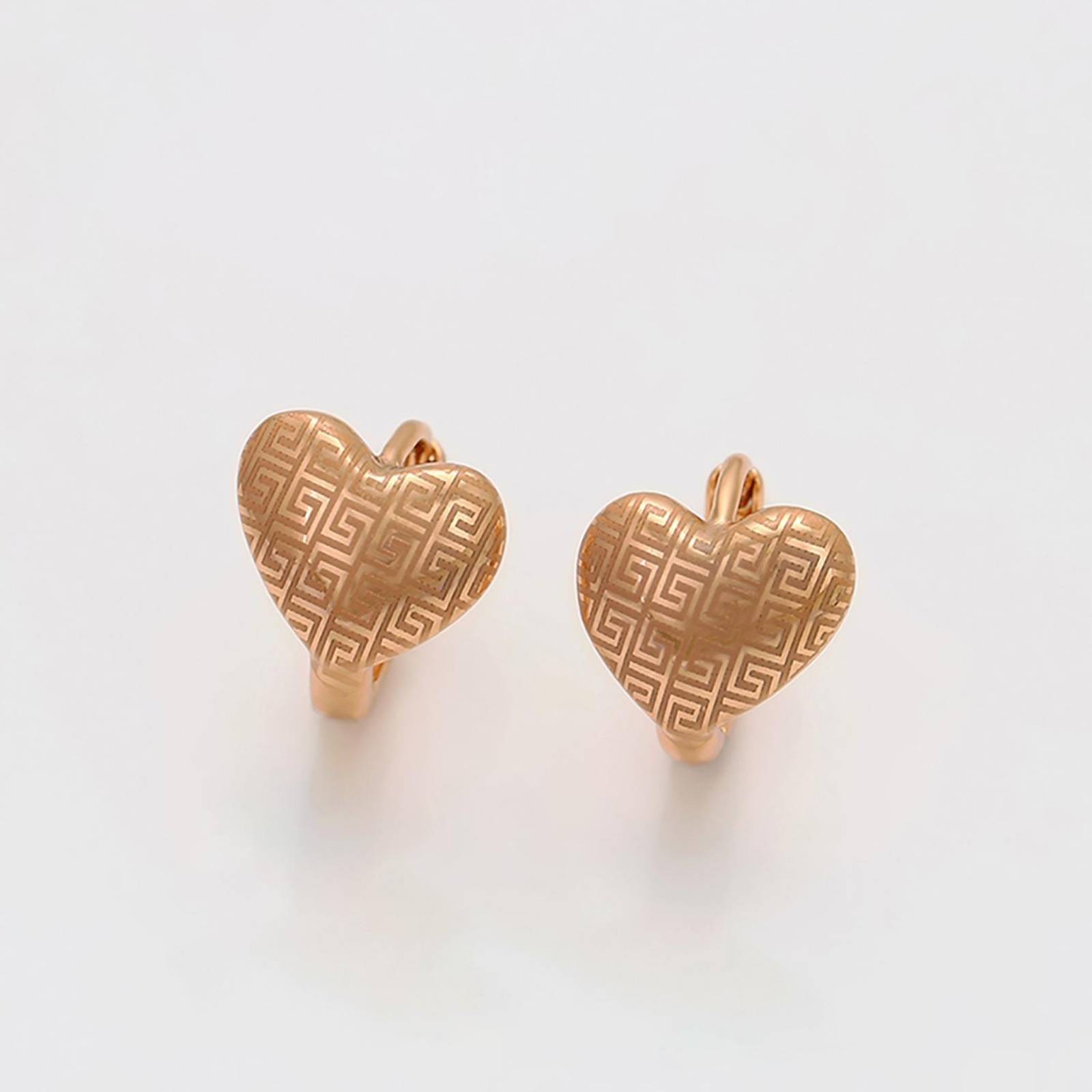 CRISTAL AMOR - Aretes Arracadas Corazón Para Dama o Niña Oro 18K Laminado Dorado