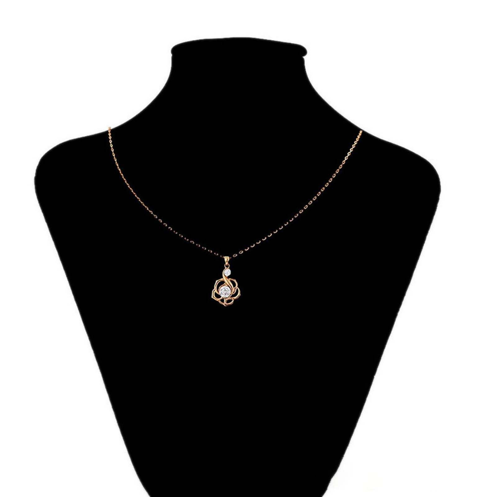 CRISTAL AMOR - Collar y Aretes Para Dama Flor Roseta Cristal Austriaco Oro 18K Laminado Dorado