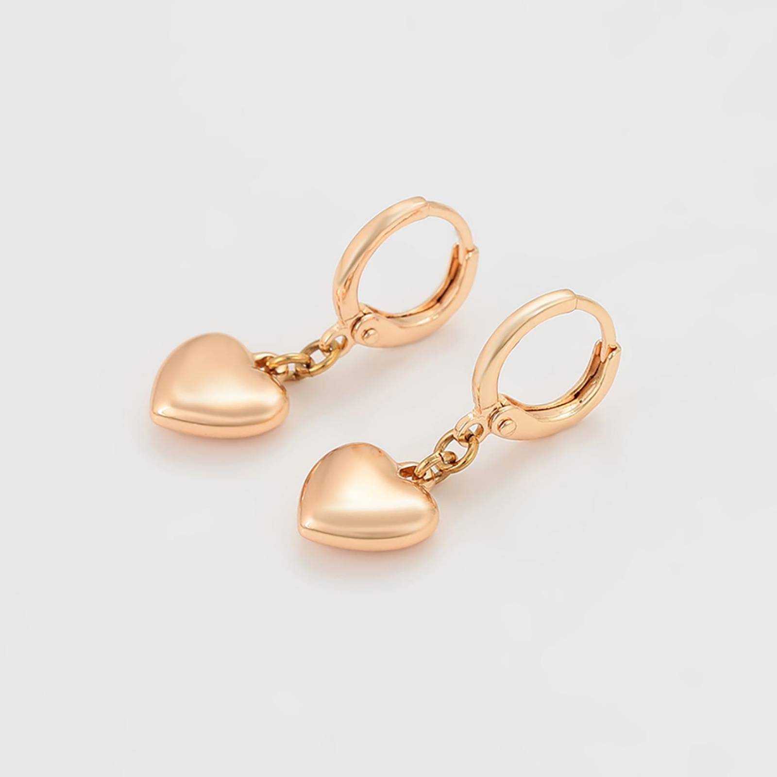 CRISTAL AMOR - Collar y Aretes Colgantes Corazón Regalo Amor Oro 18K Laminado Dorado