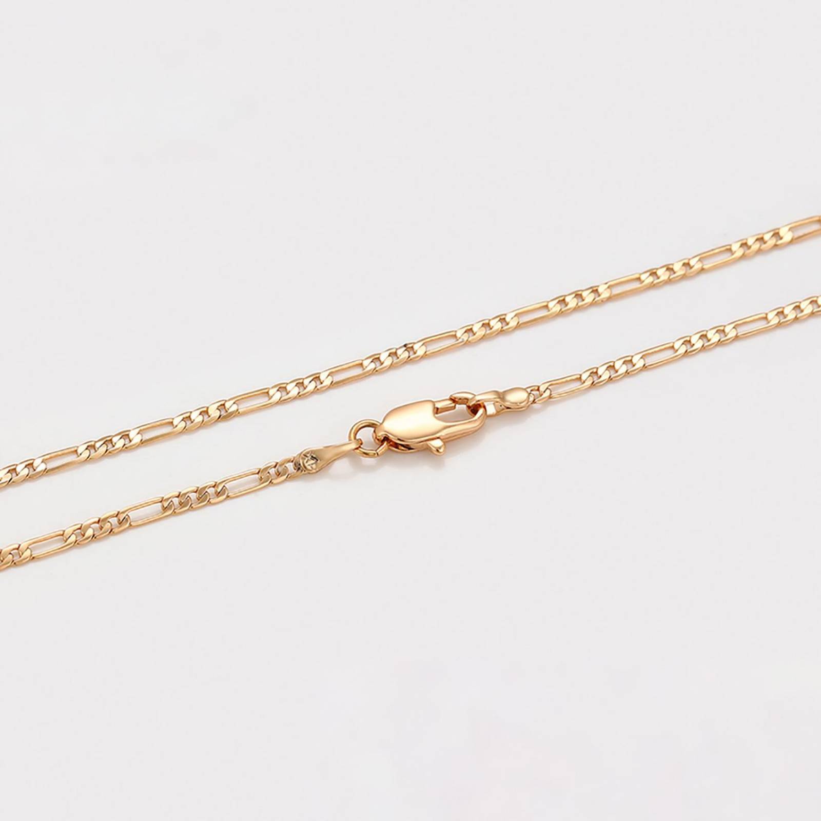 CRISTAL AMOR - Cadena Unisex de Oro Laminado 18K Tejido Figaro 45 cm x 2 mm Dorado