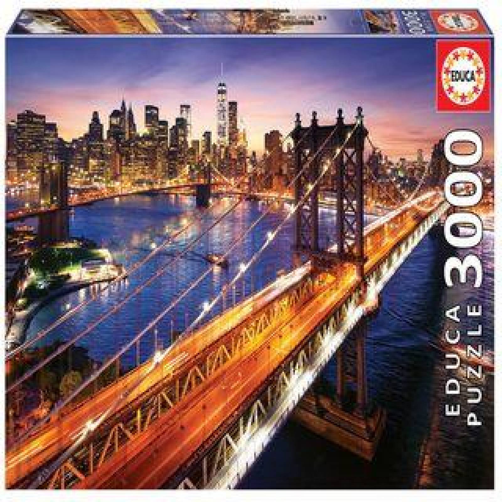 Rompecabezas, Puzzle, Manhattan Al Atardecer, 3000 Pz Educa 