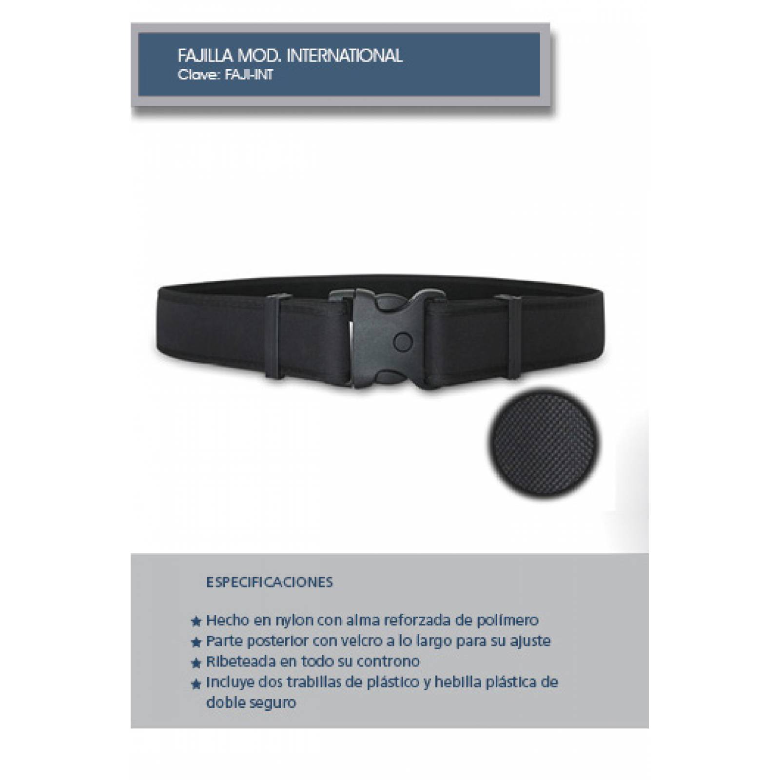 CINTURON DE FORNITURA POLICIACA NYLON