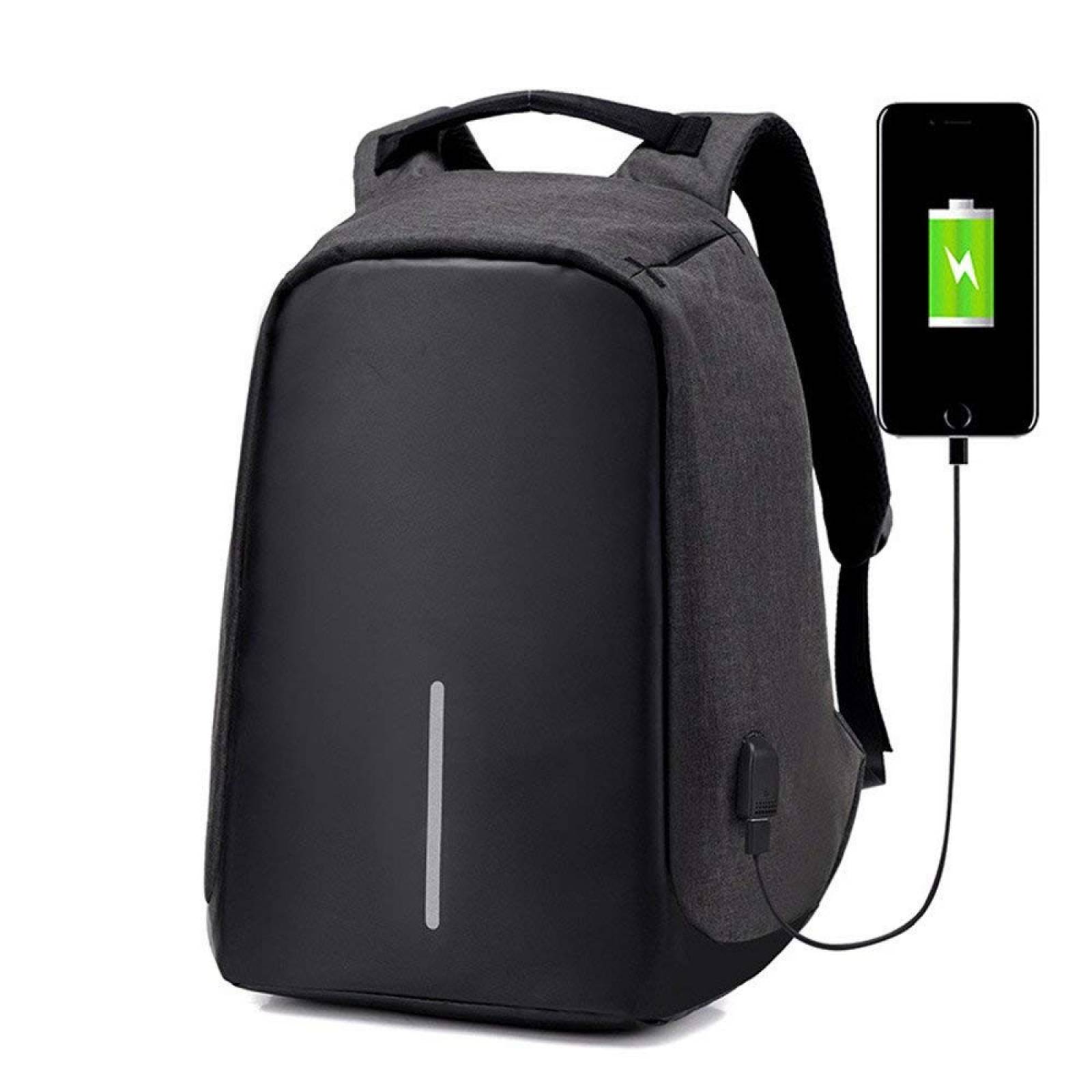 MOCHILA DE NYLON CON PORTADOR DE BATERIA Y CANDADO NUMERICO