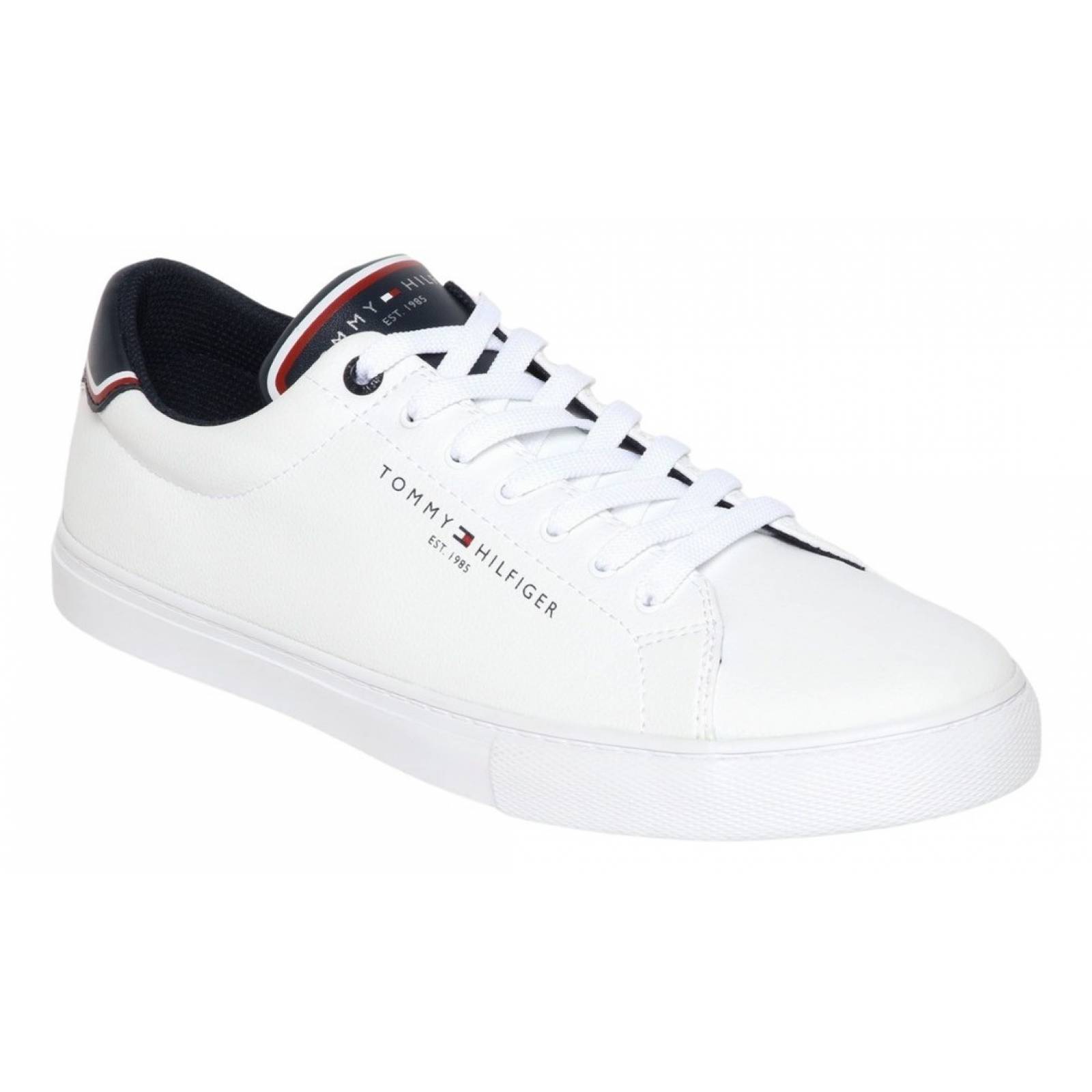 Tenis Tommy Hilfiger Para Hombre  Pebble Fm0fm03651 Blancos.