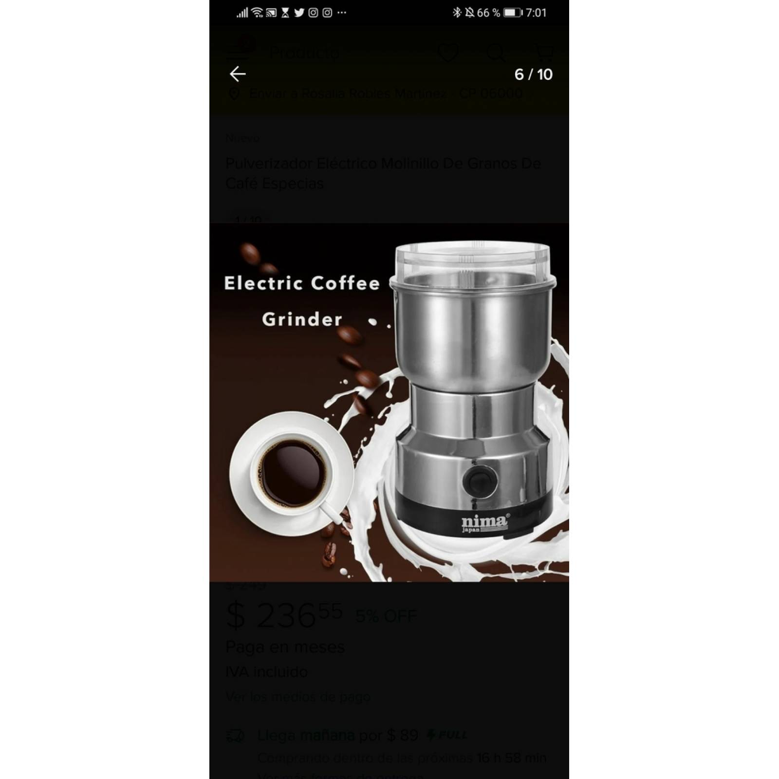 Molino Eléctrico Para Especias Y Café