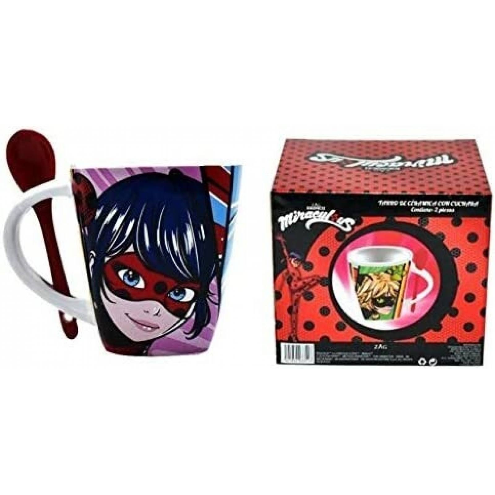 Taza Con Cuchara Miraculous Ladybug