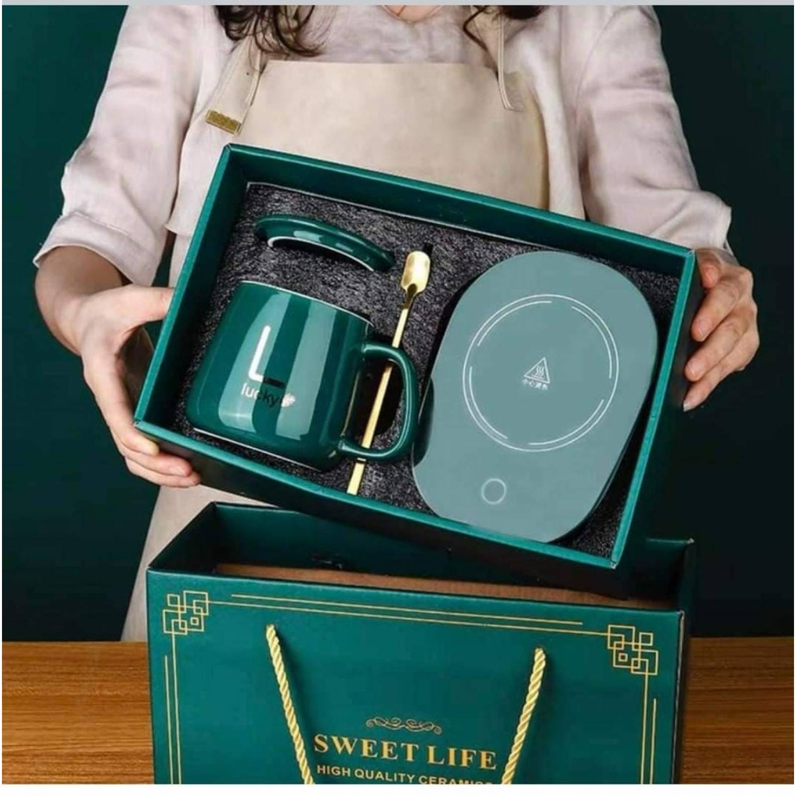 Taza Calentador Y Cucharilla