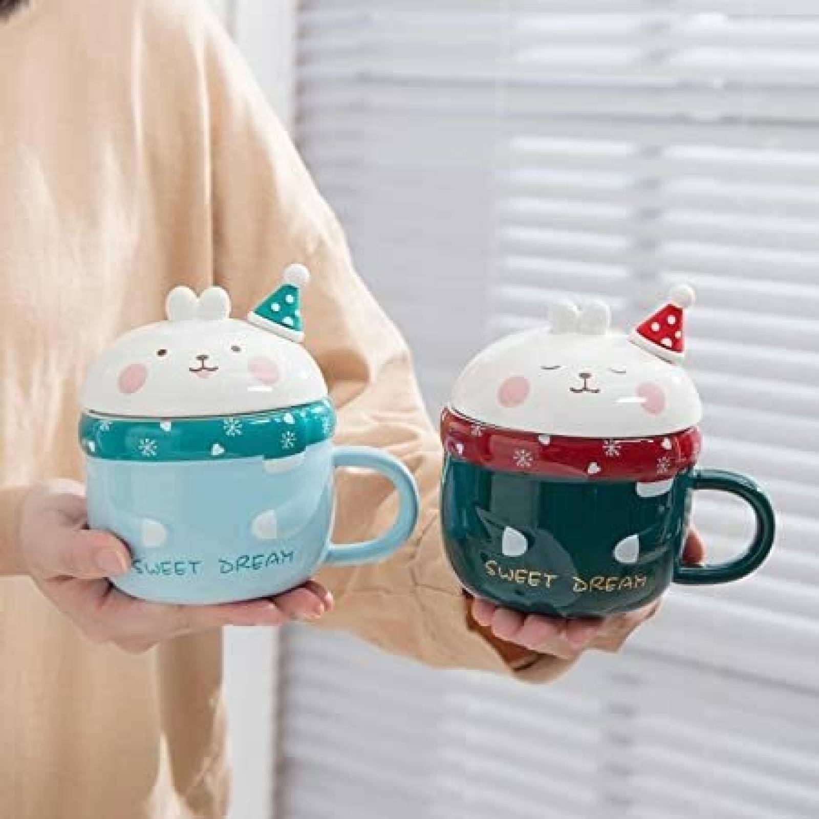 Taza De Cerámica Lindo Diseño De Cerámica Con Tapay Cucharita