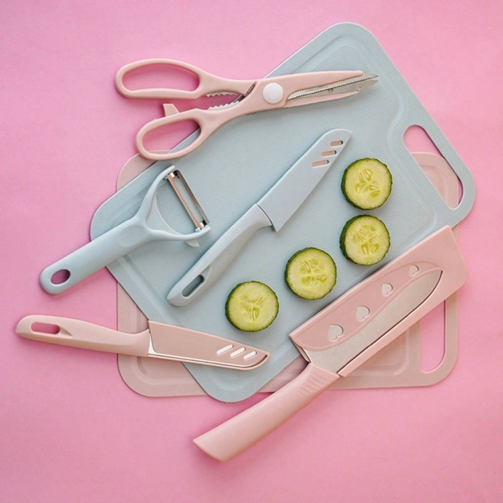 Juego De Cuchillos Cocina Acero Inoxidable Y Pelado 5 Piezas