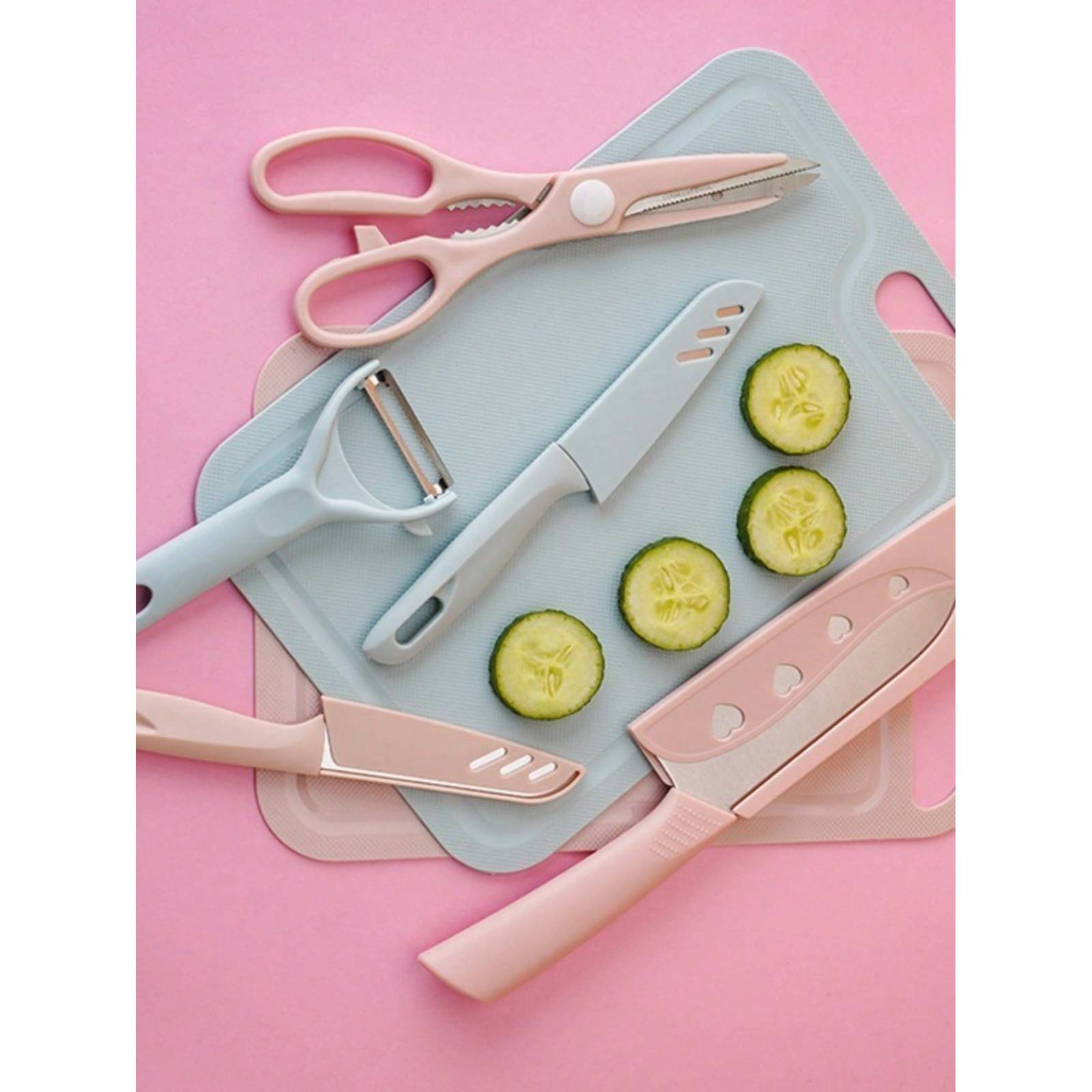 Juego De Cuchillos Cocina Acero Inoxidable Y Pelado 5 Piezas