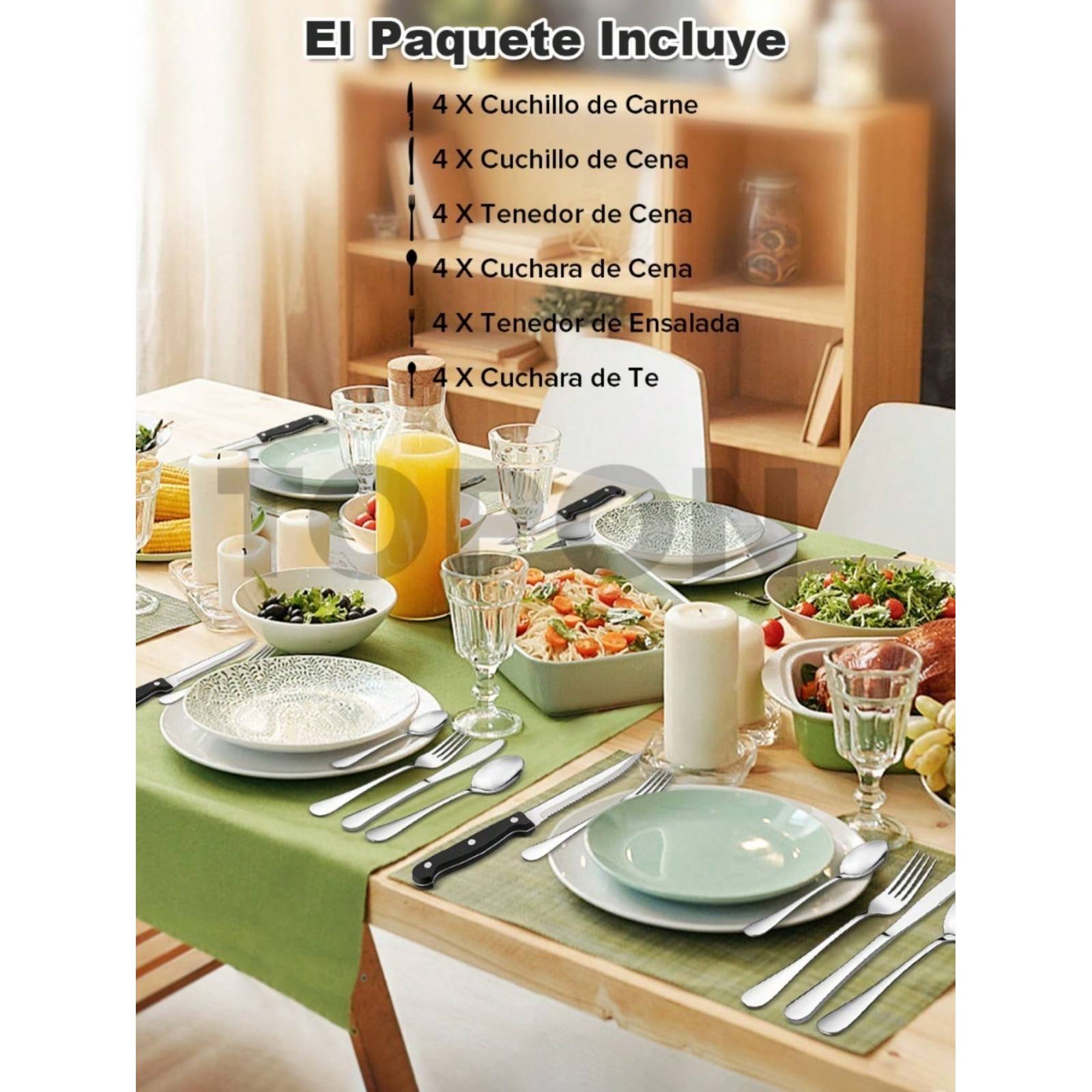 Juego De Cubiertos De Acero Inoxidable 24 Piezas