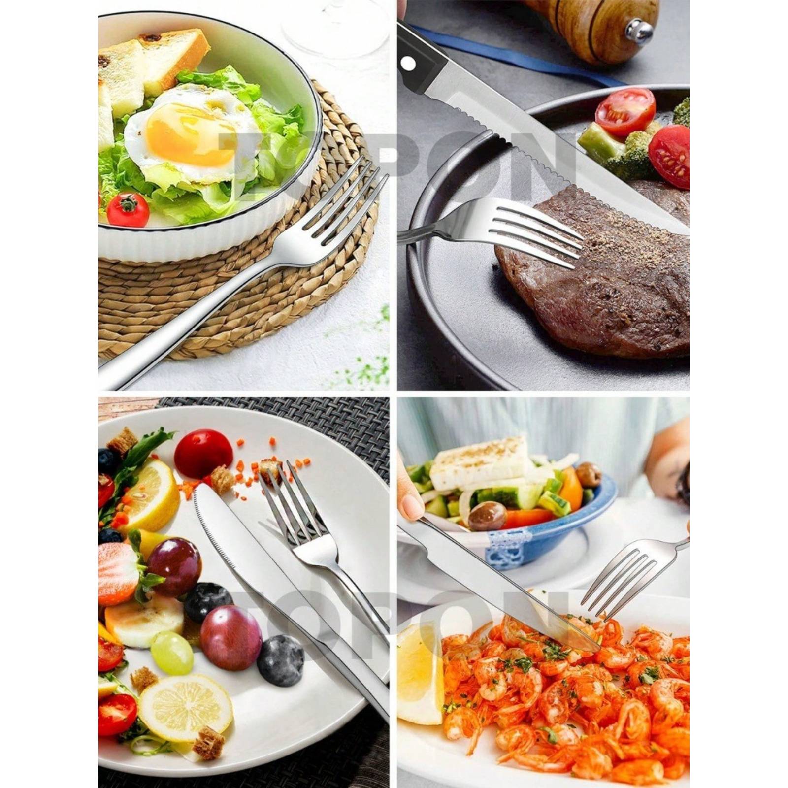 Juego De Cubiertos De Acero Inoxidable 24 Piezas