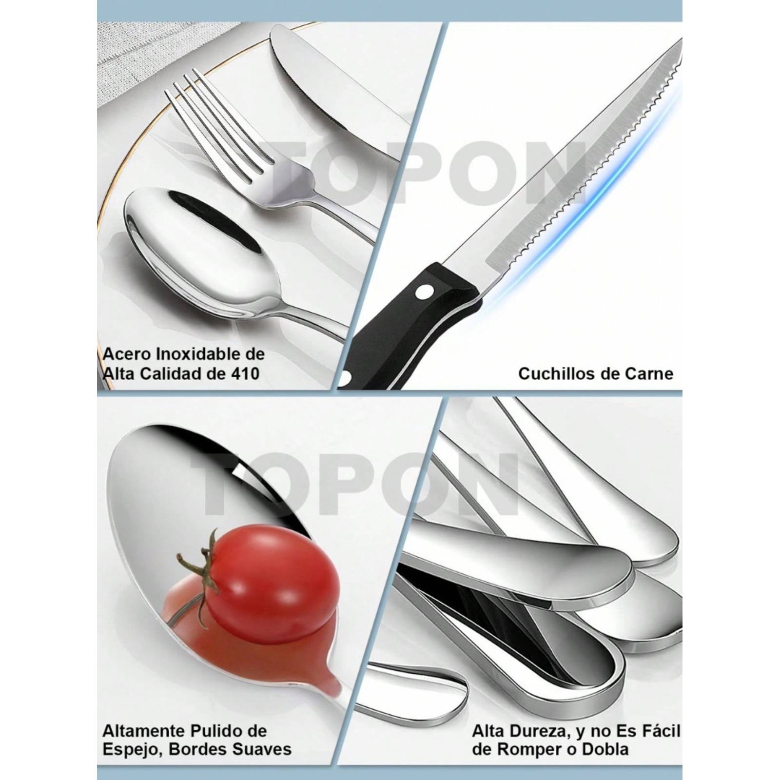 Juego De Cubiertos De Acero Inoxidable 24 Piezas