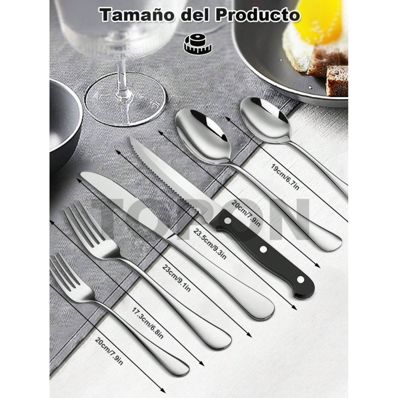 Juego De Cubiertos De Acero Inoxidable 24 Piezas