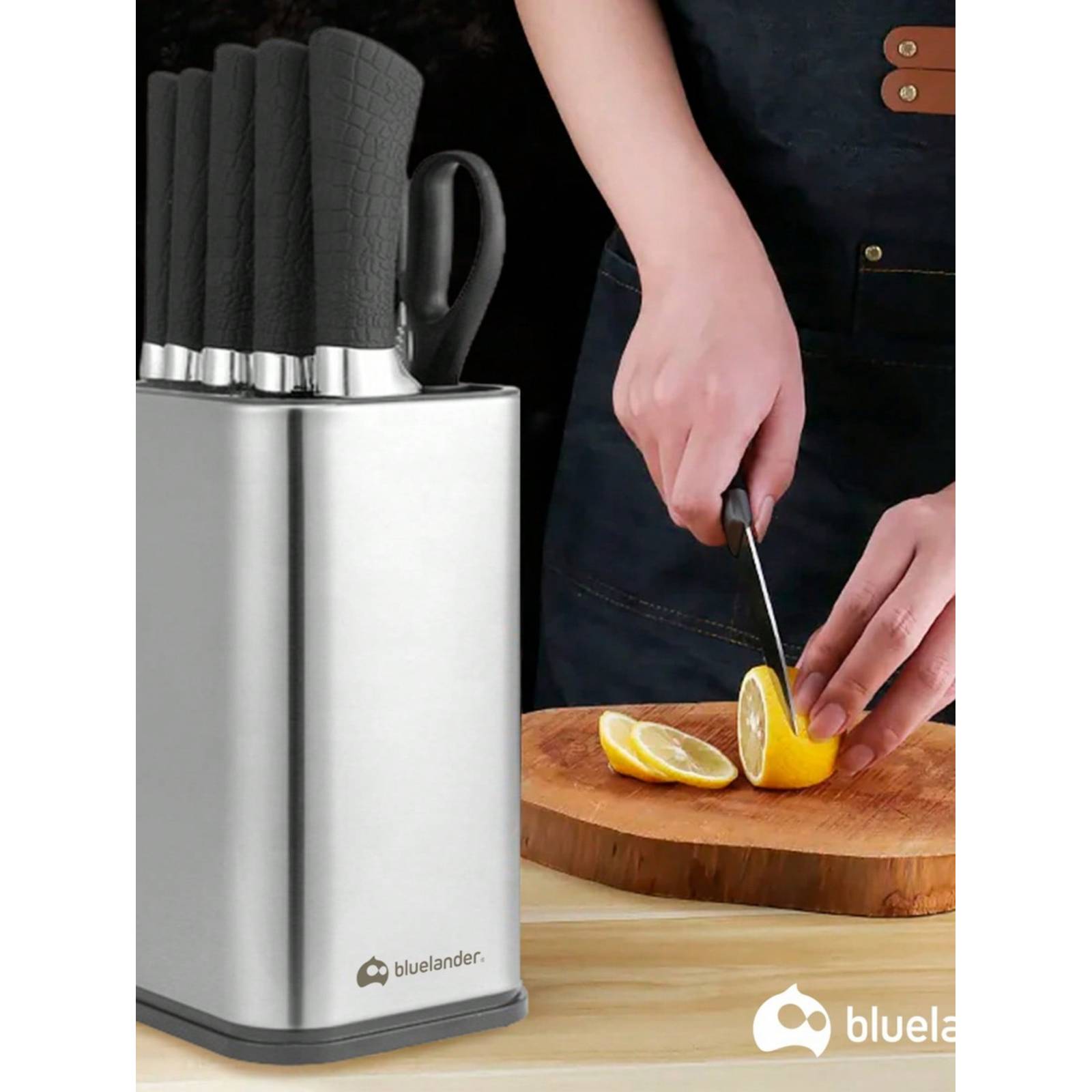 Cuchillos Juego De Cocina  Acero Inoxidable Set De 7 Piezas Color Negro