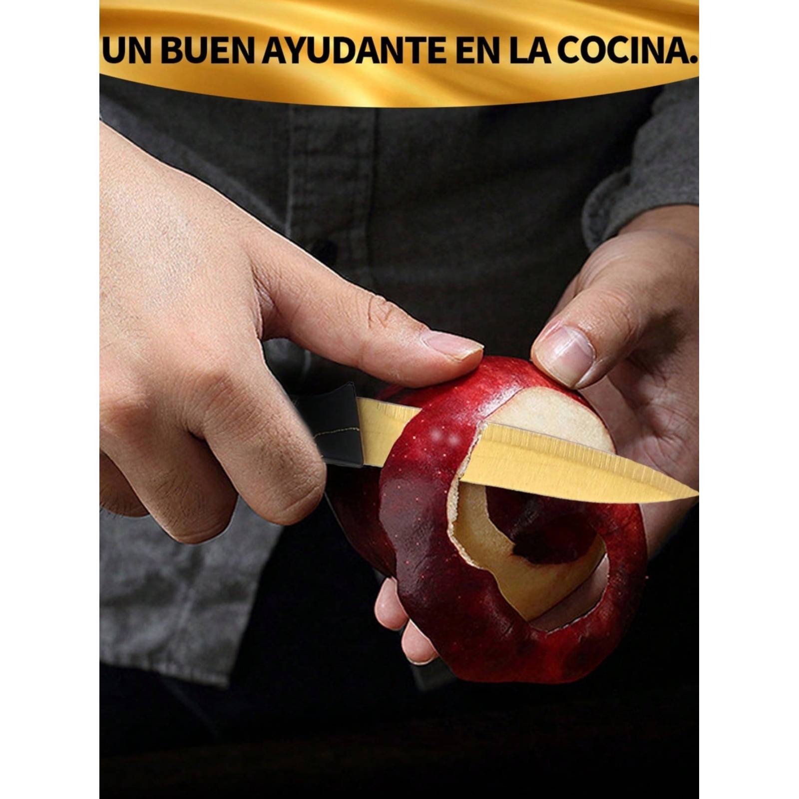 Set De Cuchillos De Cocina Profesional Con Tabla Para Cortar