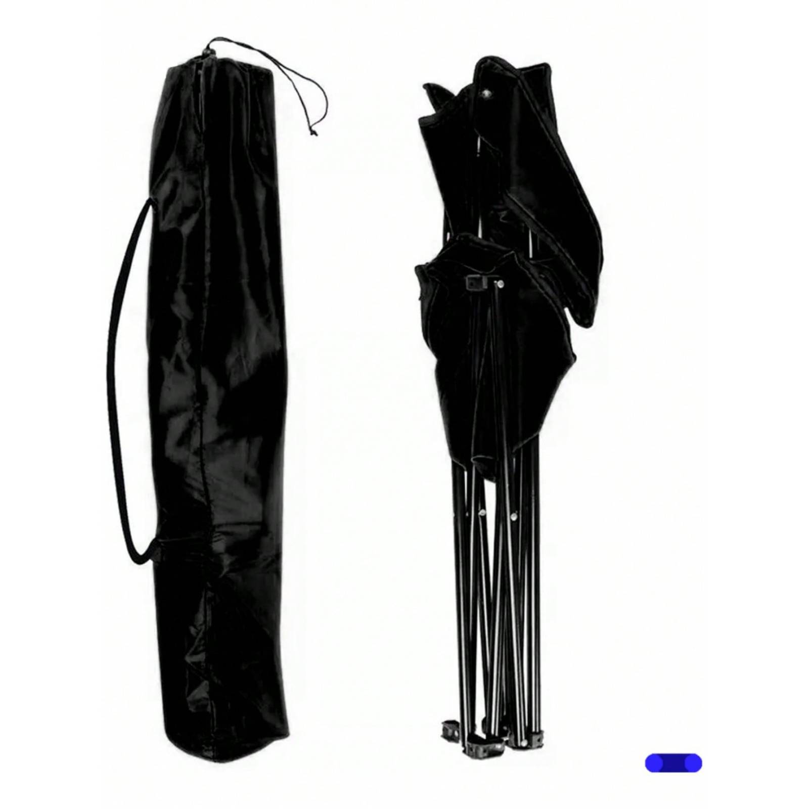 Silla Plegable Y Portátil Para Campamento, Playa Color Negro.