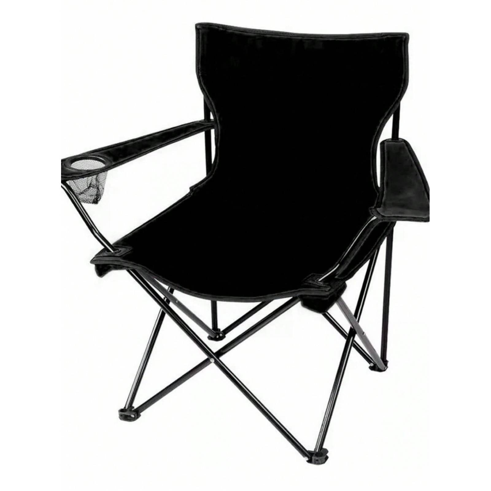 Silla Plegable Y Portátil Para Campamento, Playa Color Negro.