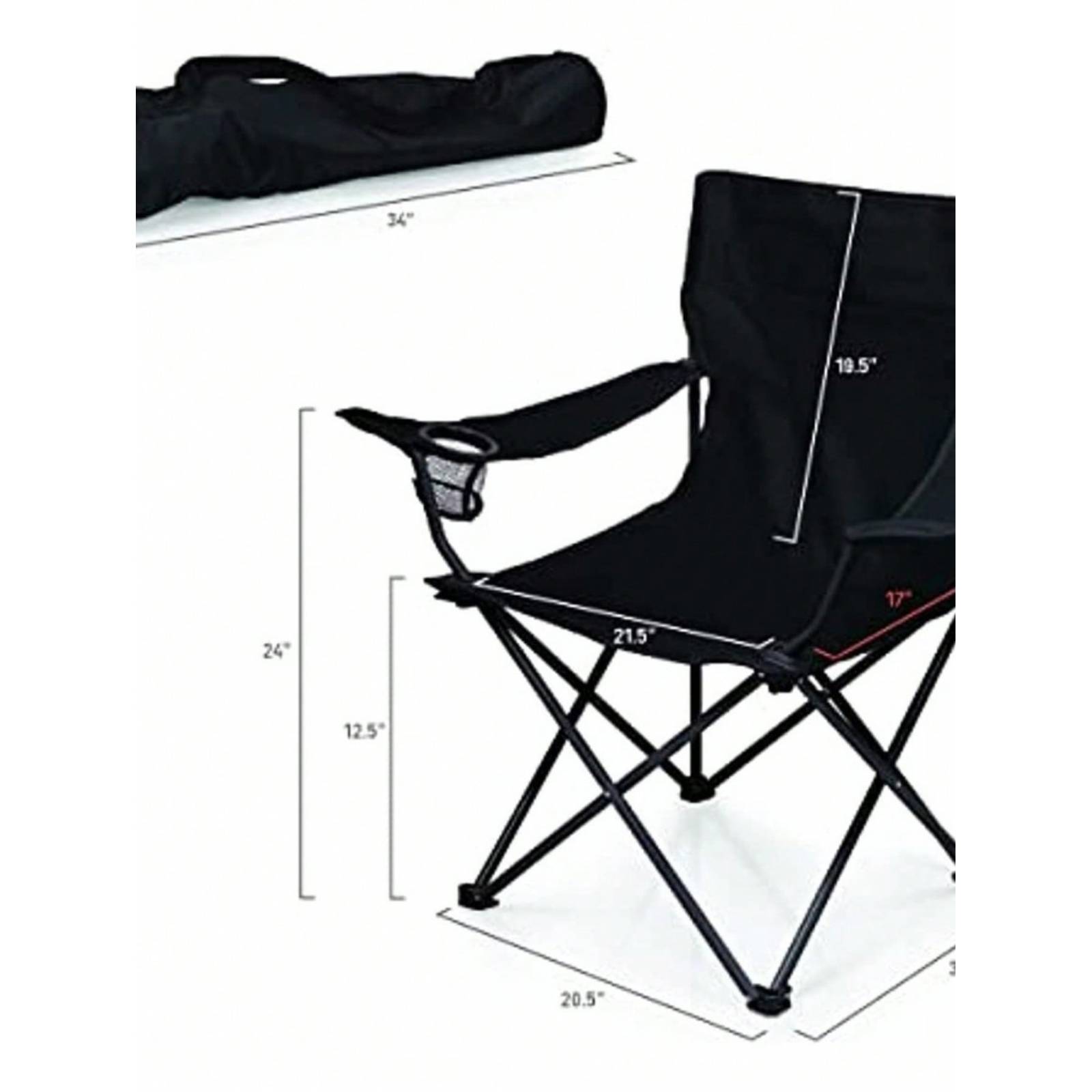 Silla Plegable Y Portátil Para Campamento, Playa Color Negro.