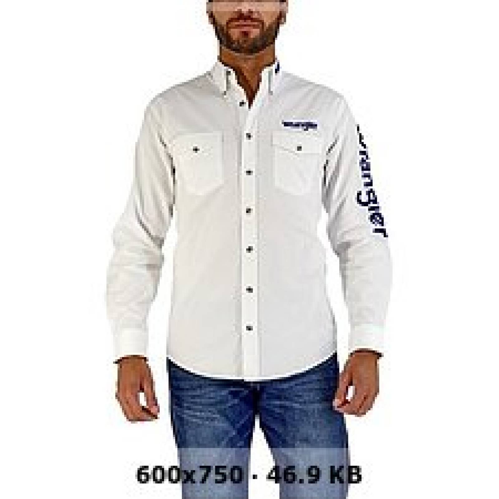 CAMISA VAQUERA WRANGLER HOMBRE MANGA LARGA 011 BLANCA 2XL