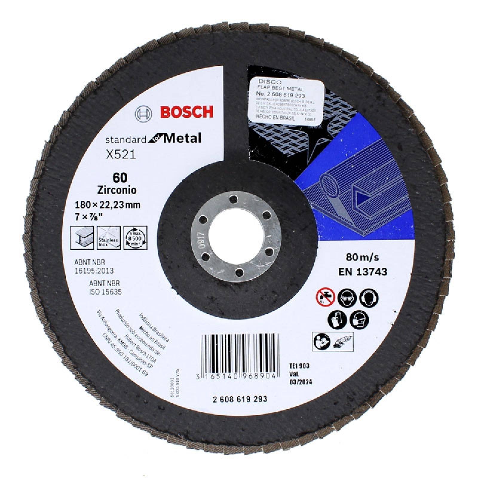 Disco lija laminado de 7 grano 60 2 608 619 293 Bosch