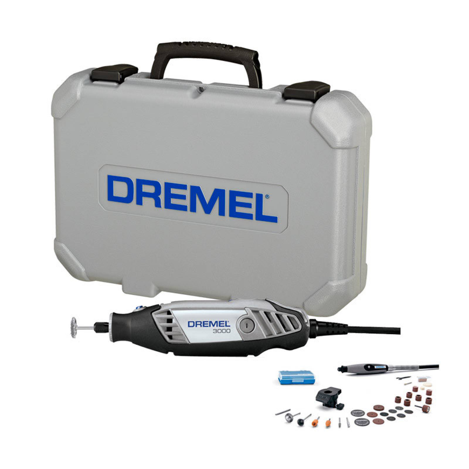 Dremel 3000  Kit con 2 aditamentos y 30 accesorios
