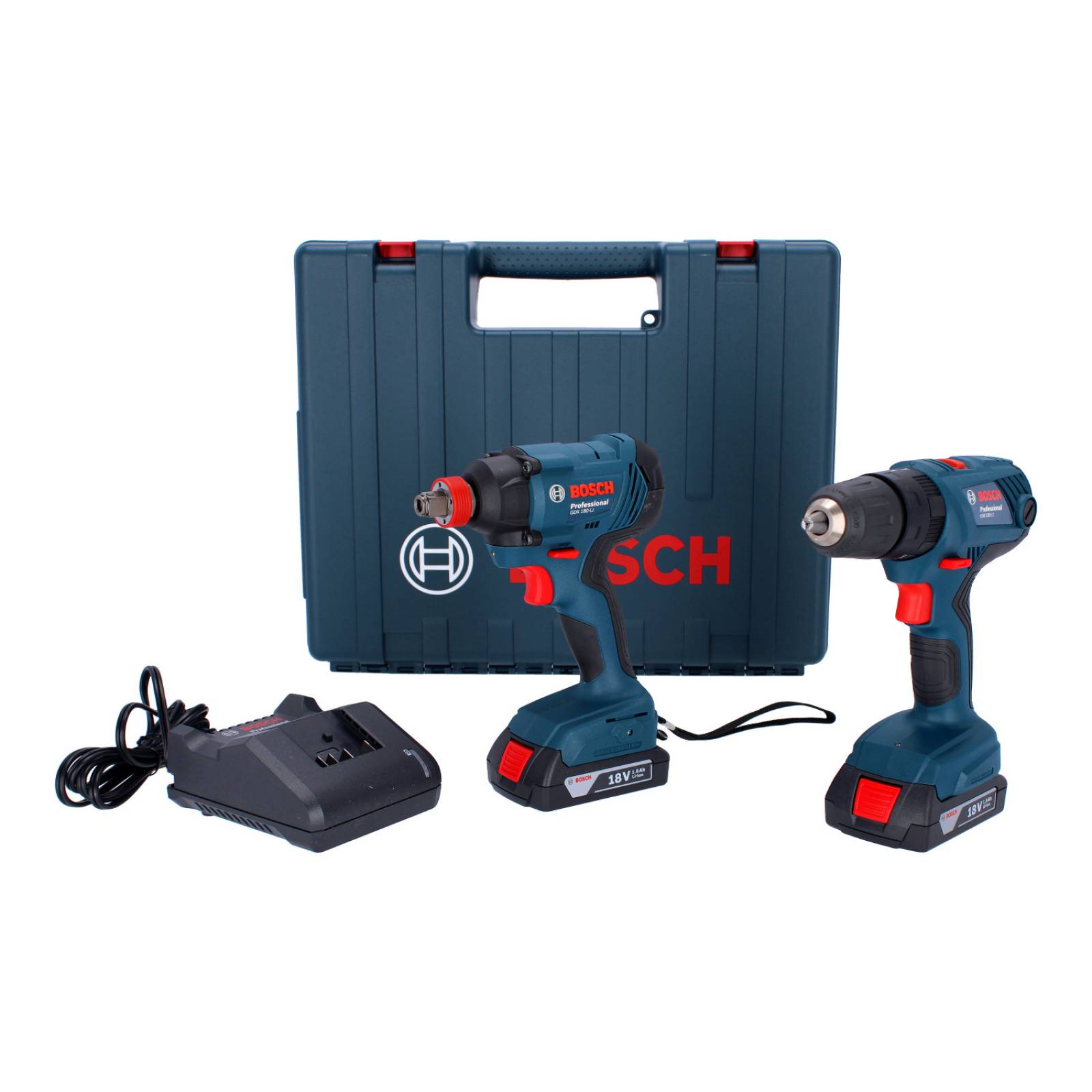Combo inalámbrico de Taladro de percusión GSB 180LI / llave de impacto GDX 180LI Bosch