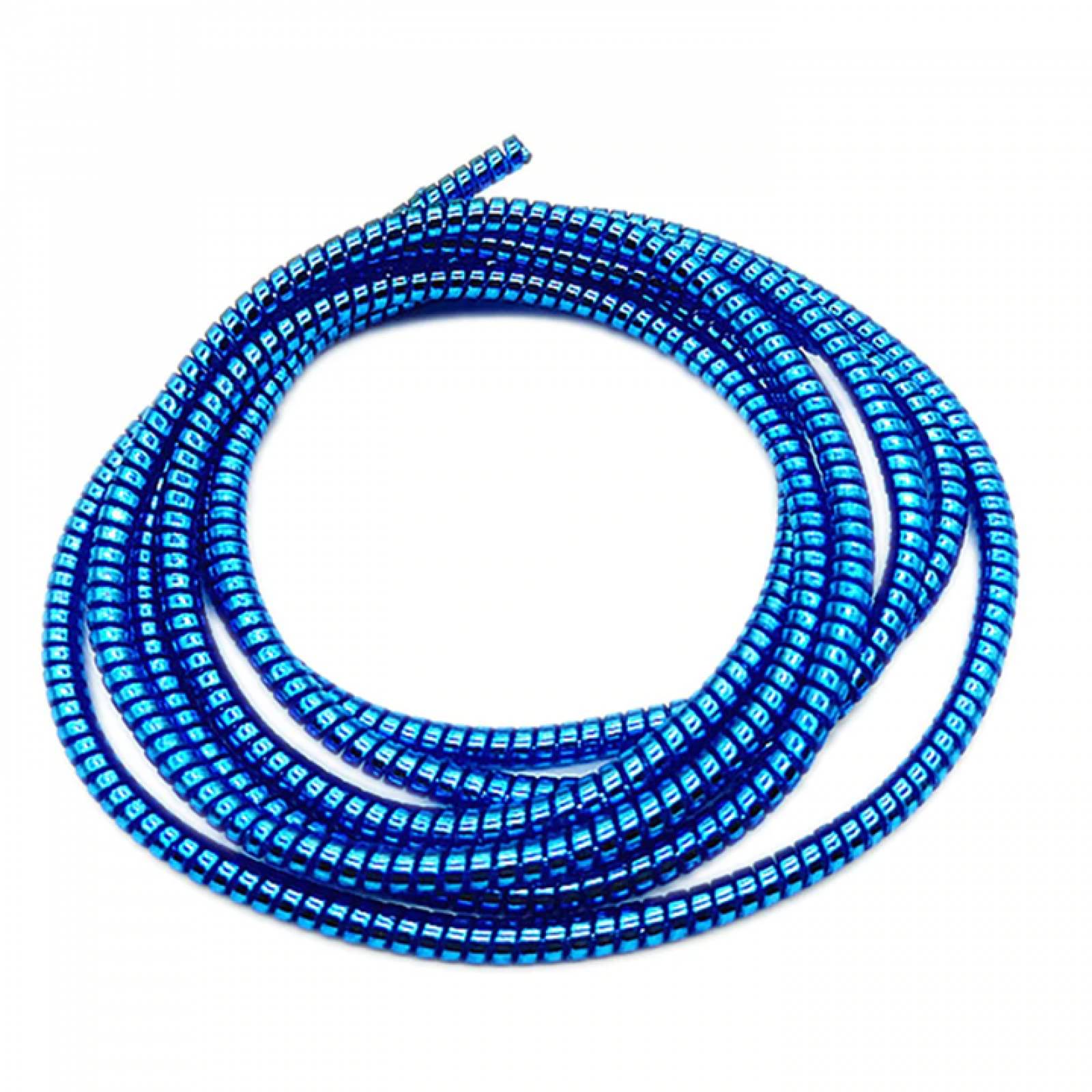 Espiral Protector Cubierta Cable Datos Usb Color Estilo Metálico Brillante Azul Marino