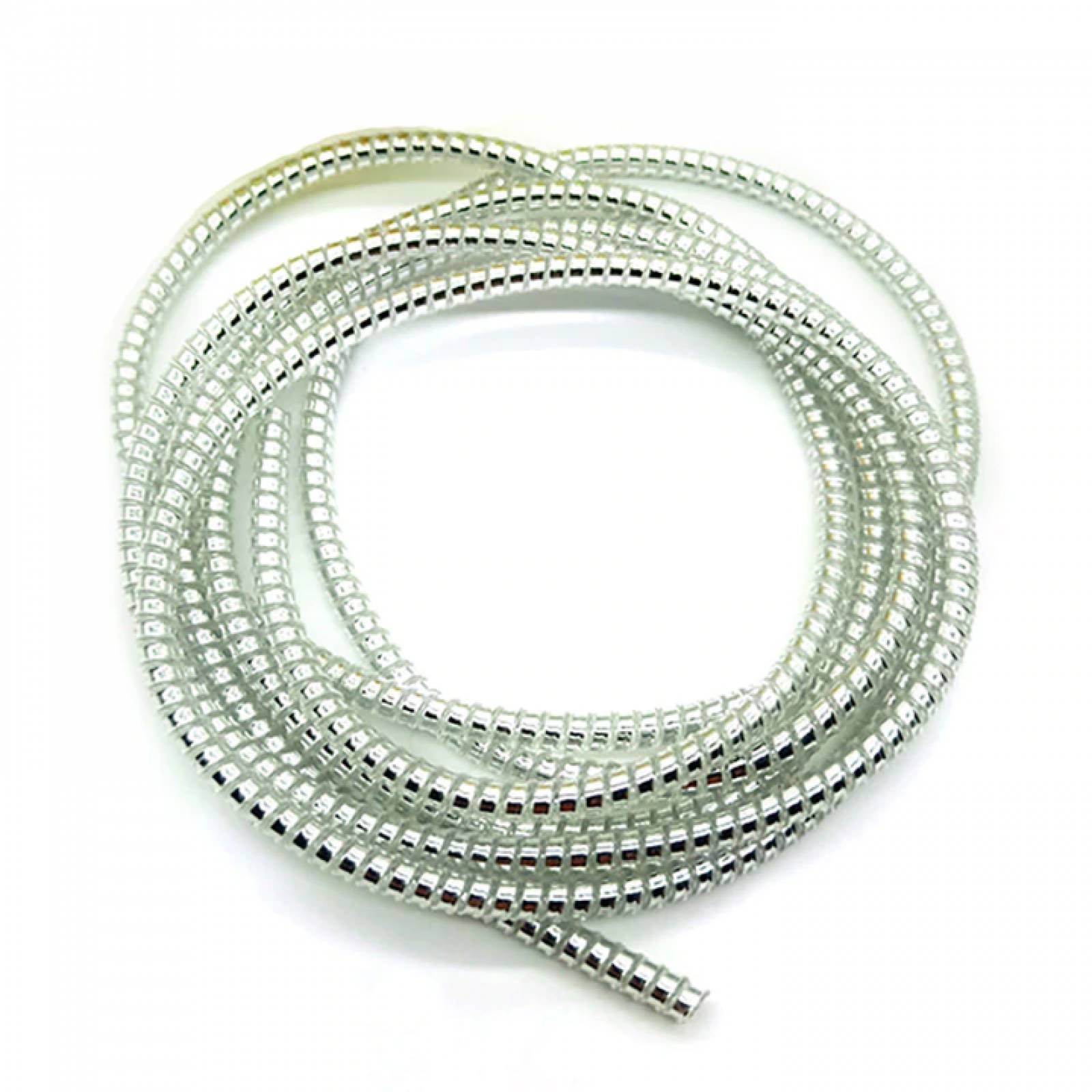 Espiral Protector Cubierta Cable Datos Usb Color Estilo Metálico Brillante Plata