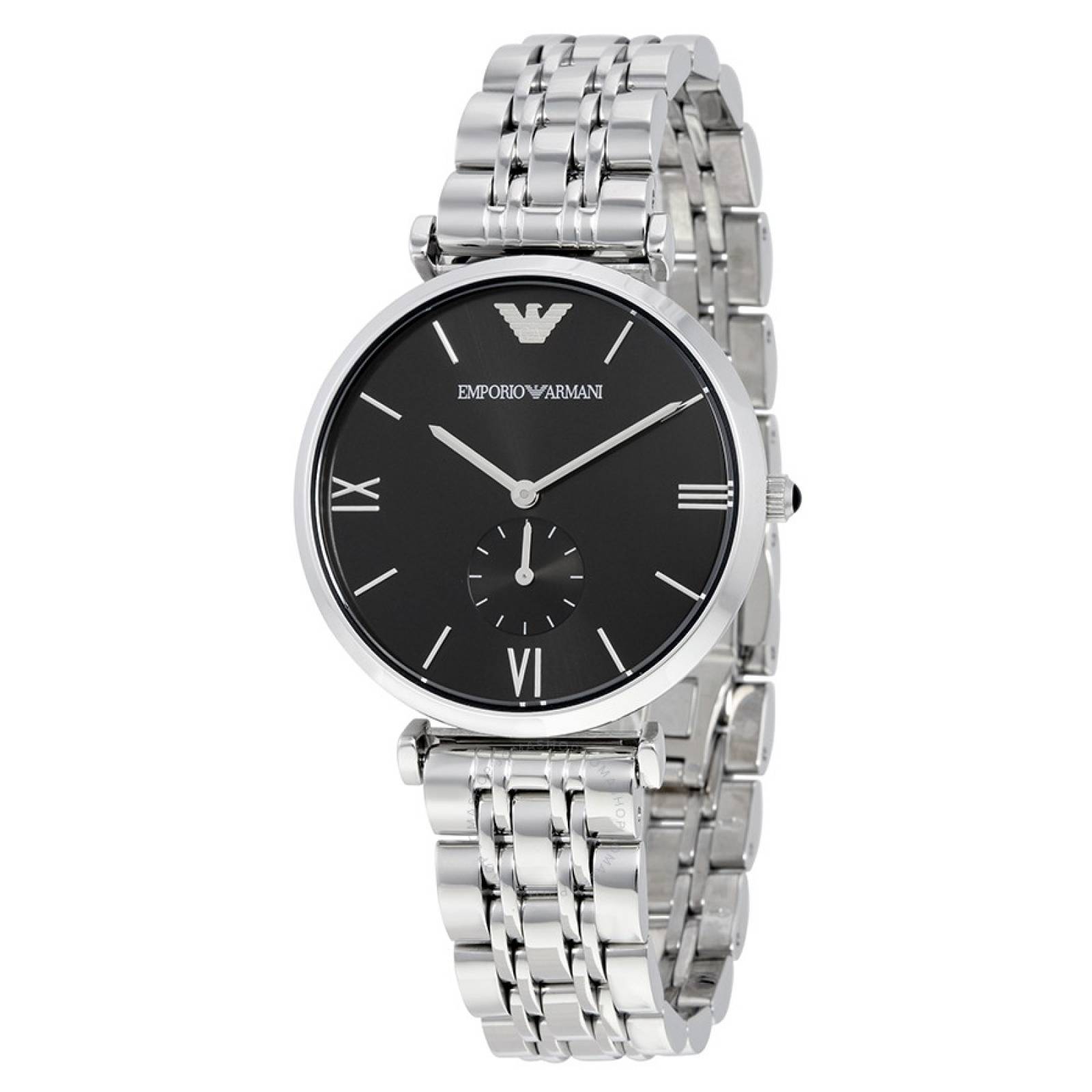 Reloj Emporio Armani Ar1676 Plateado Negro Slim