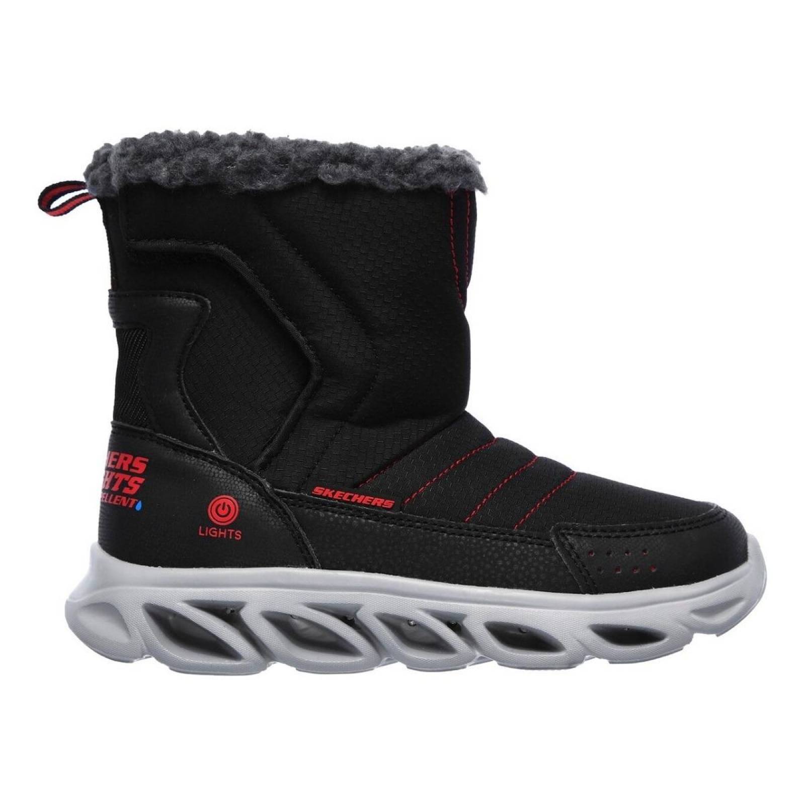 Tenis Bota Skechers Niño 90517lbkrd Con Luces 