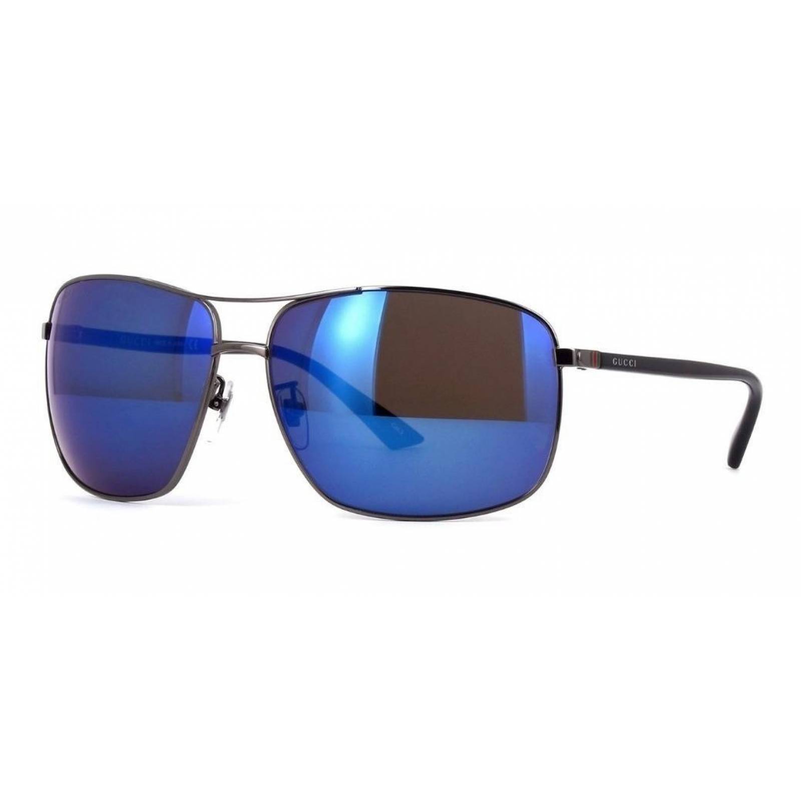 Gucci Gg0065sk 003 Aviador Azul Espejo Plateado Original